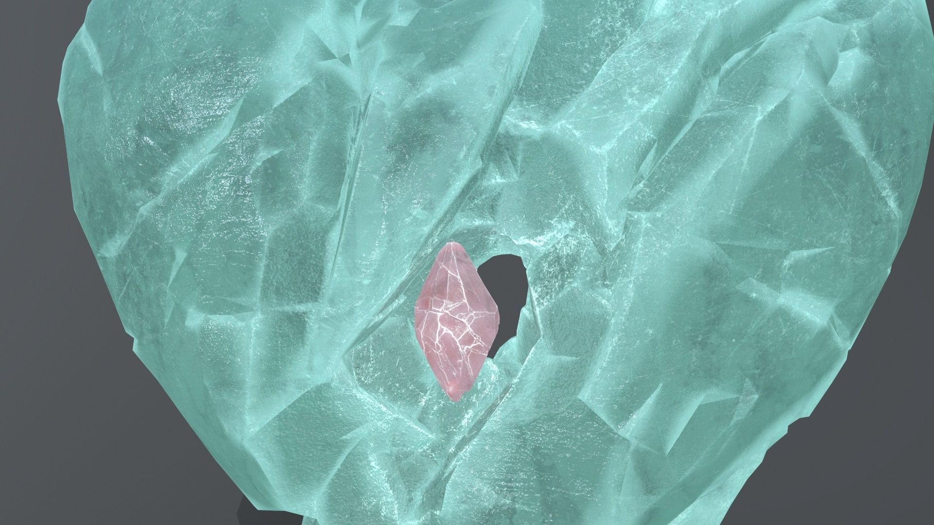 Broken Heart Low-poly 3D model_13