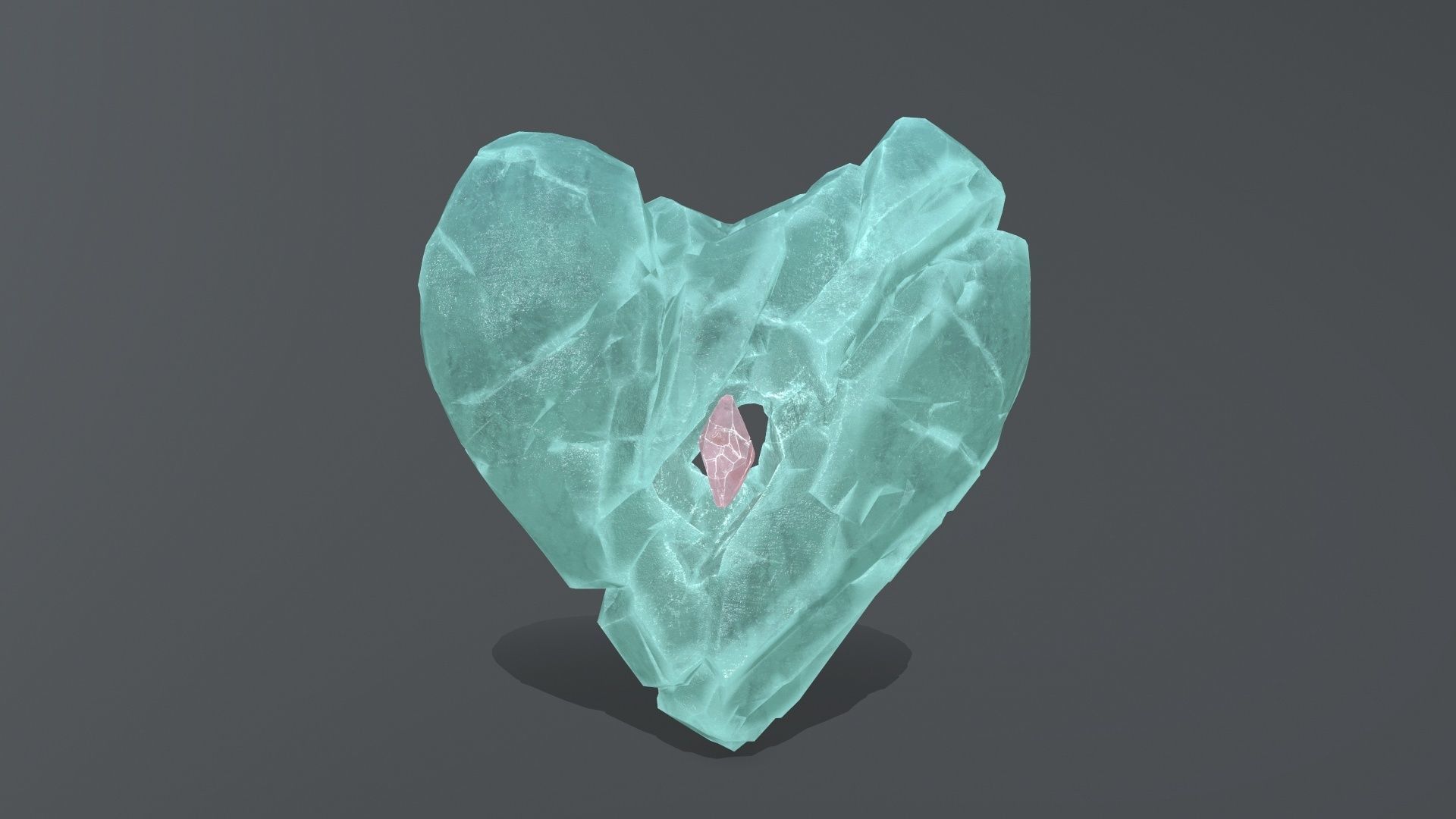 Broken Heart Low-poly 3D model_1