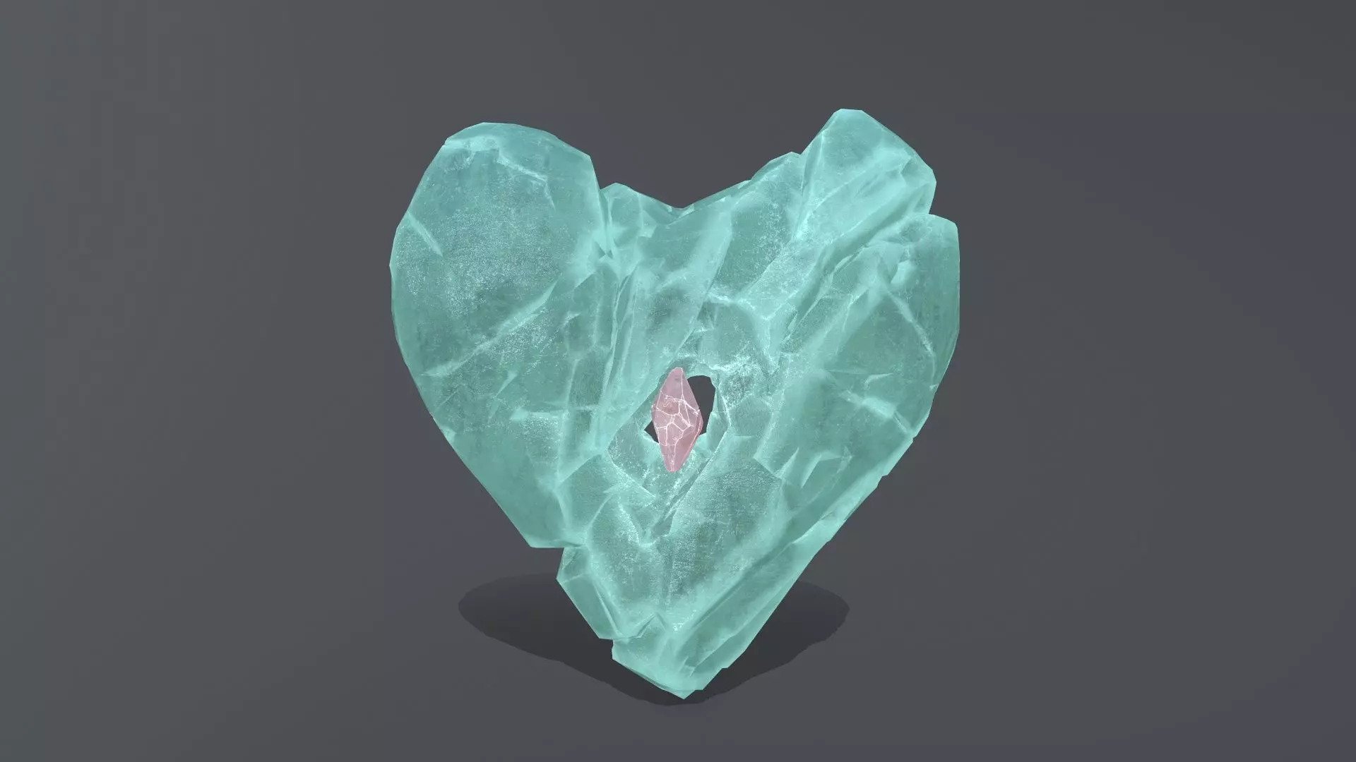 Broken Heart Low-poly 3D model_0