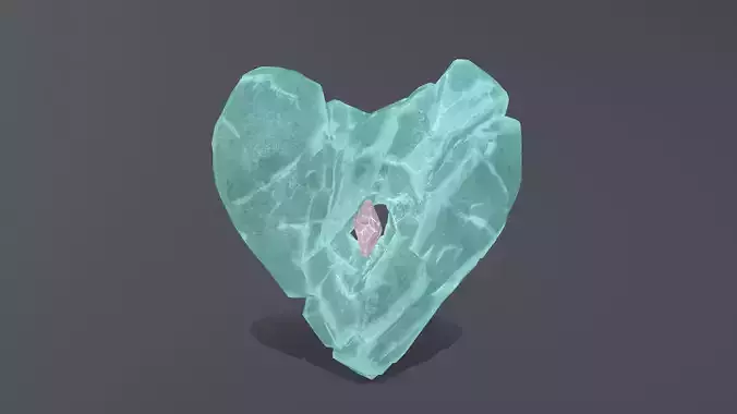 Broken Heart Low-poly 3D model