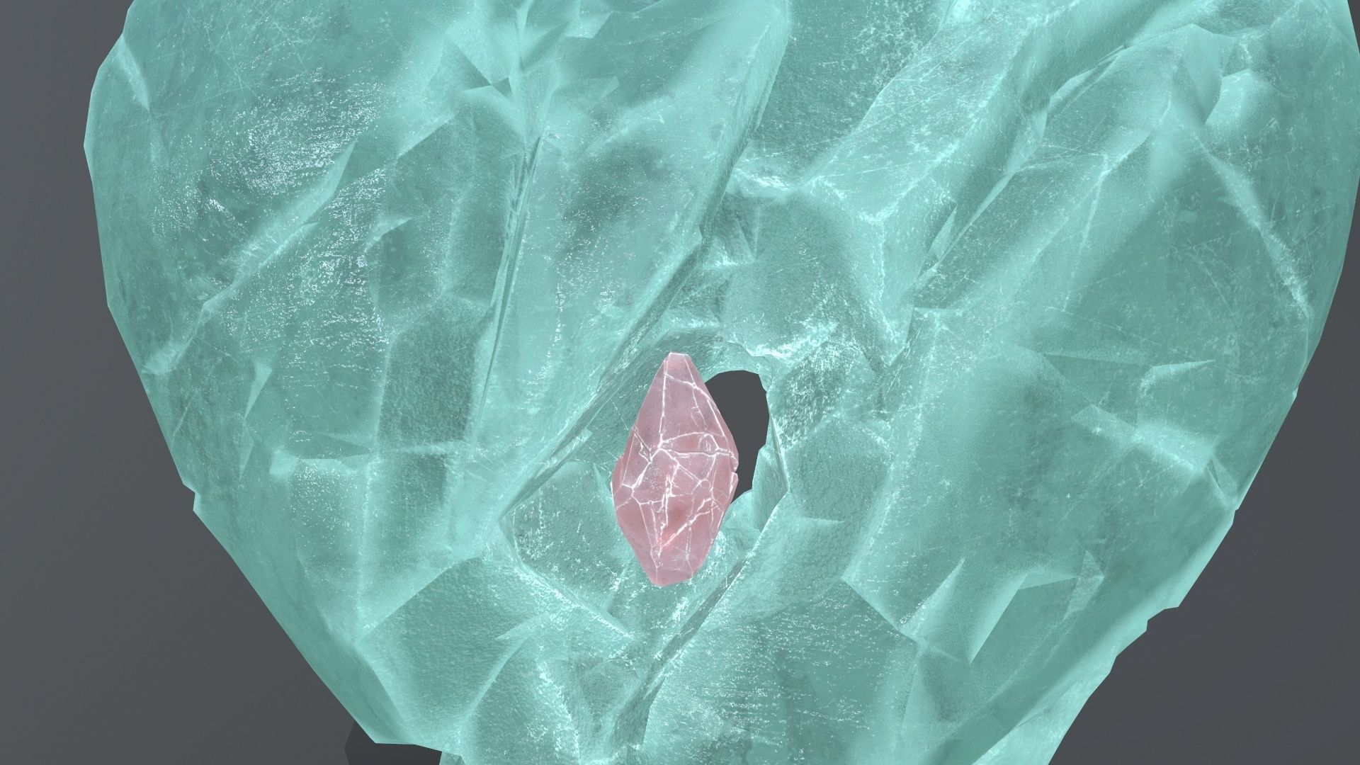 Broken Heart Low-poly 3D model_12