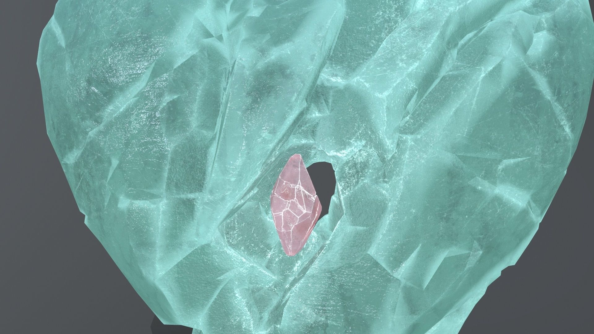 Broken Heart Low-poly 3D model_11