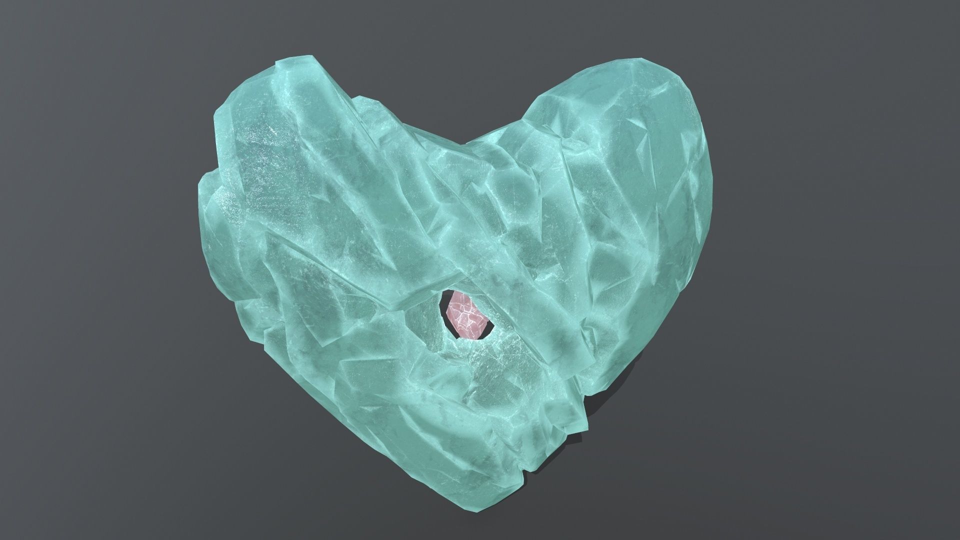 Broken Heart Low-poly 3D model_17