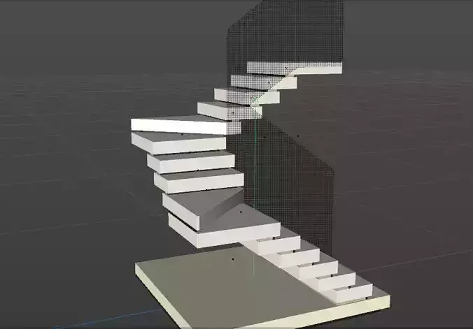 modern 3 way stair case