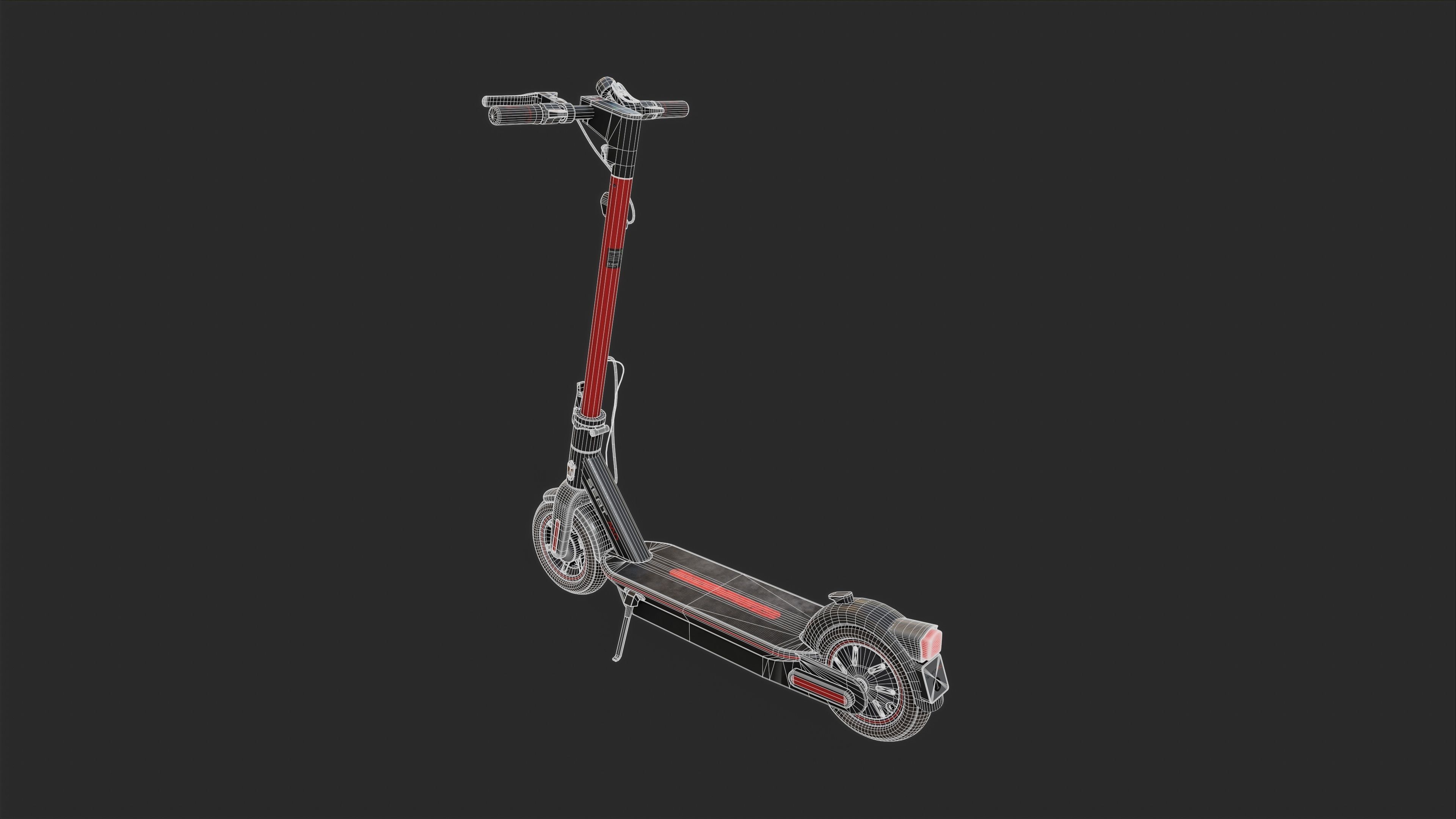 Electric Scooter Low-poly 3D model_12