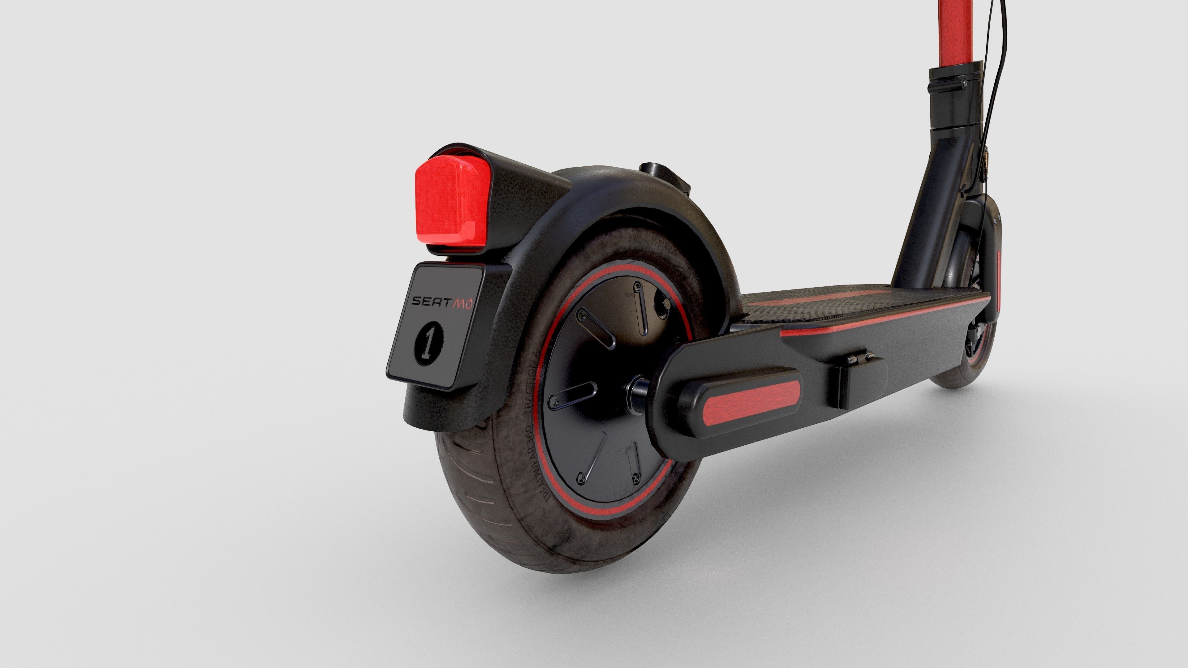 Electric Scooter Low-poly 3D model_6