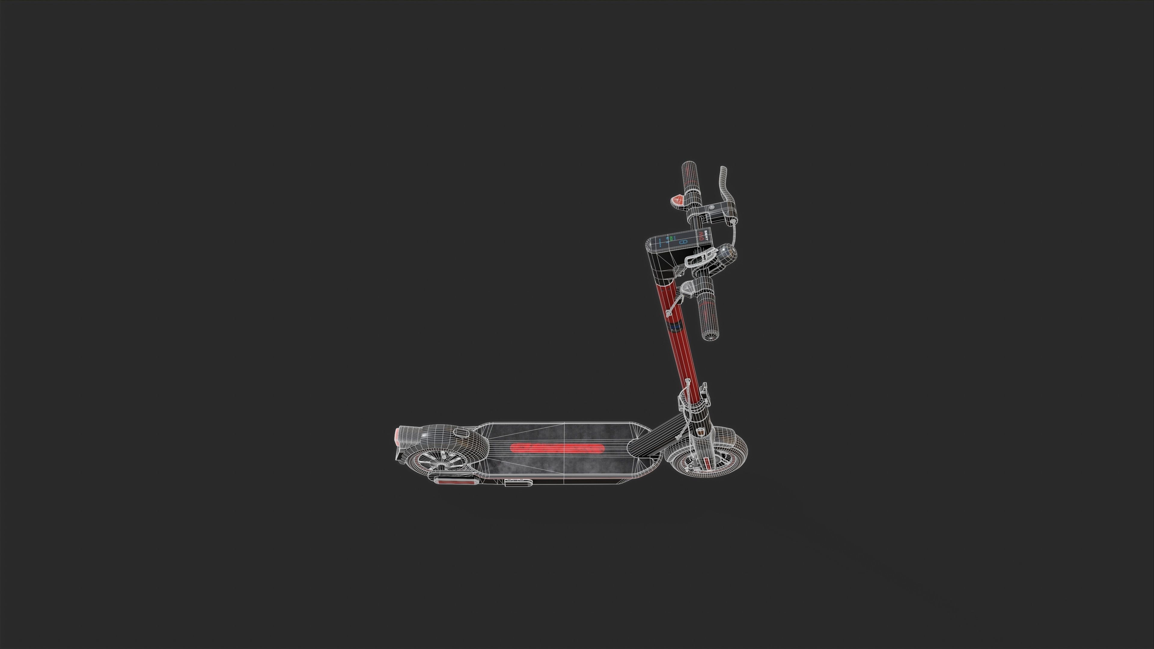Electric Scooter Low-poly 3D model_13