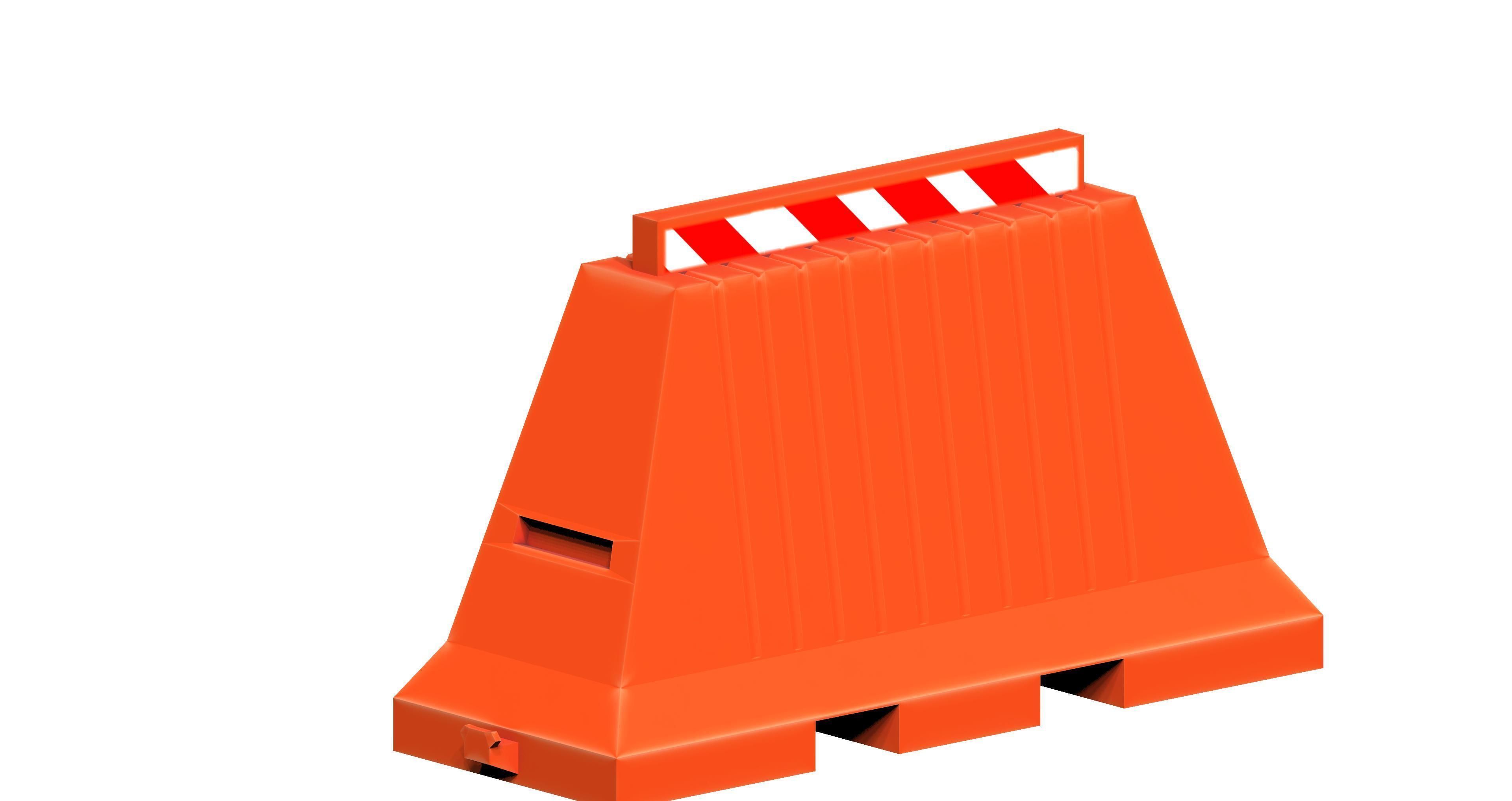 Jersey Road Barrier Low-poly 3D model_2
