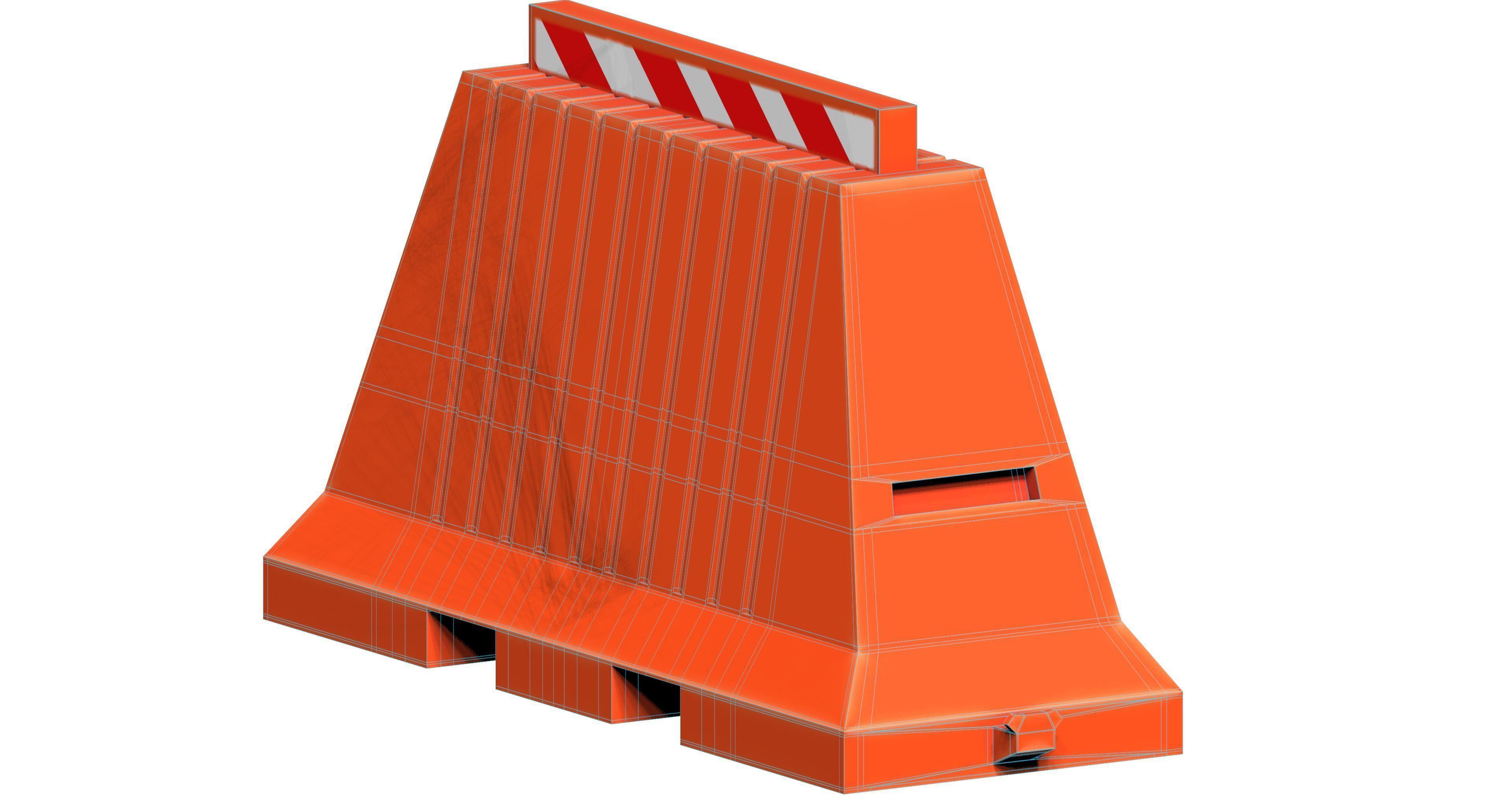 Jersey Road Barrier Low-poly 3D model_5