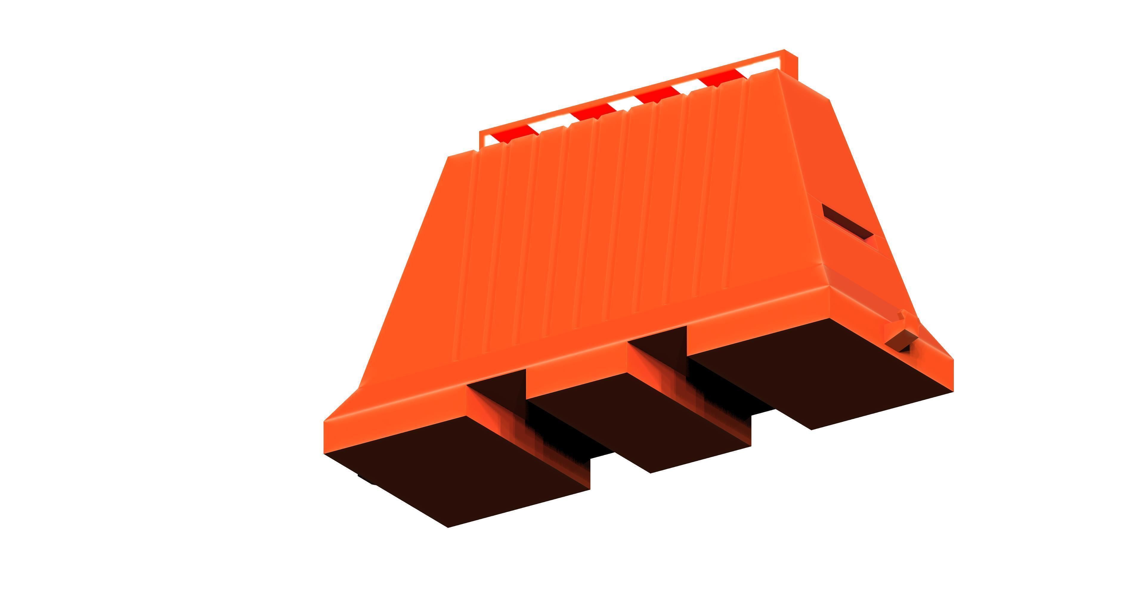 Jersey Road Barrier Low-poly 3D model_3
