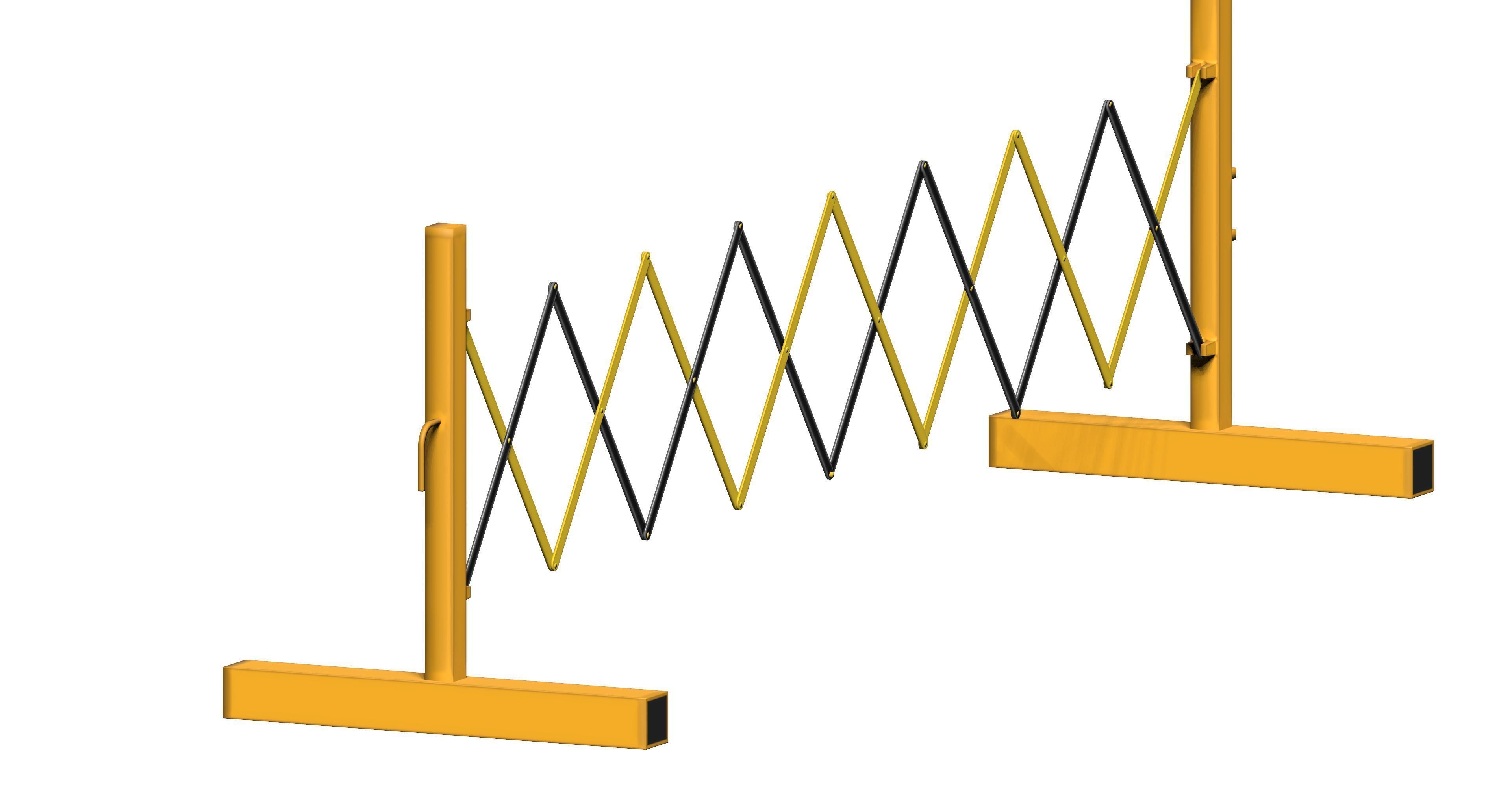 Expandable barricade Low-poly 3D model_2