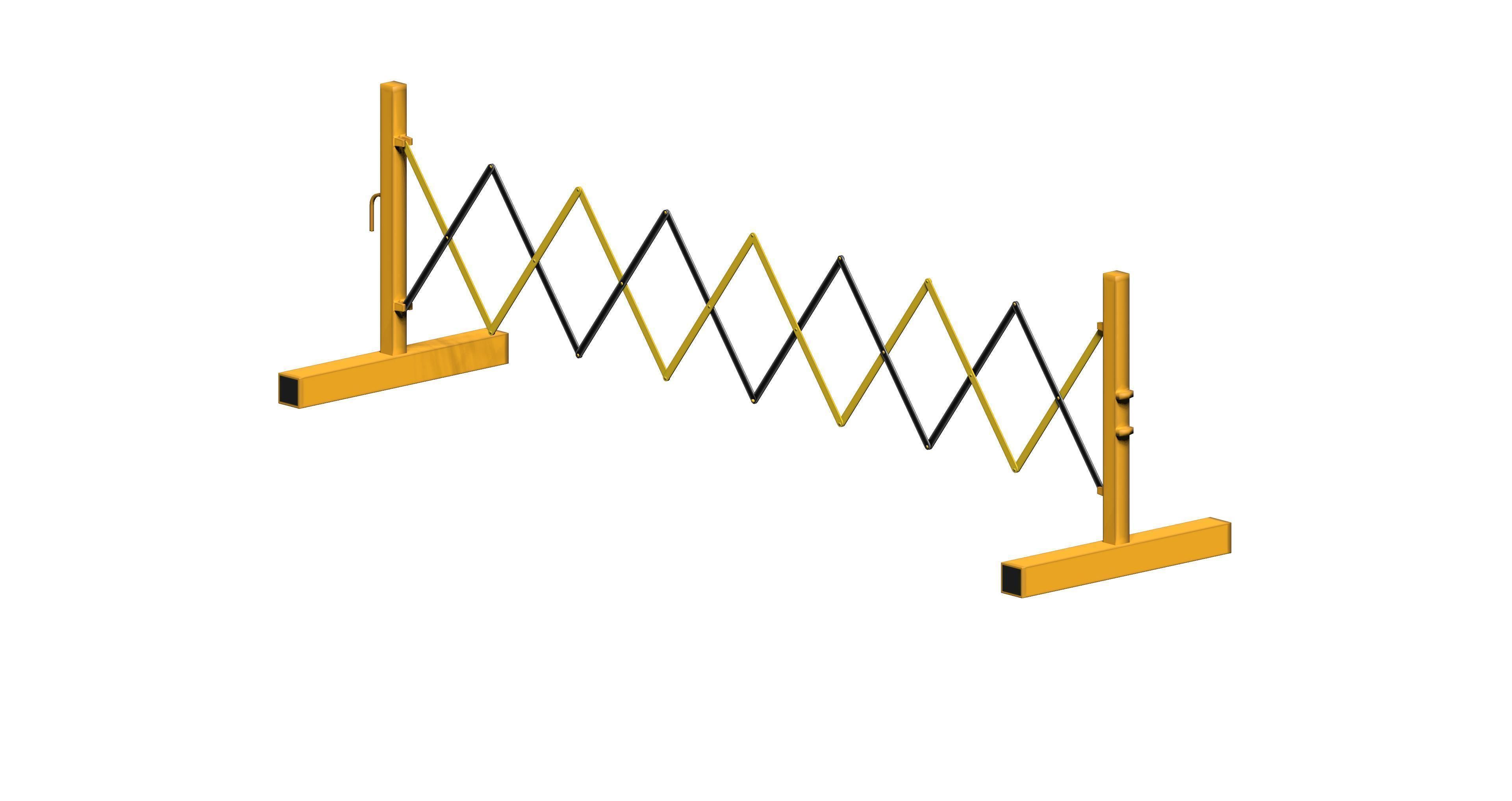 Expandable barricade Low-poly 3D model_1