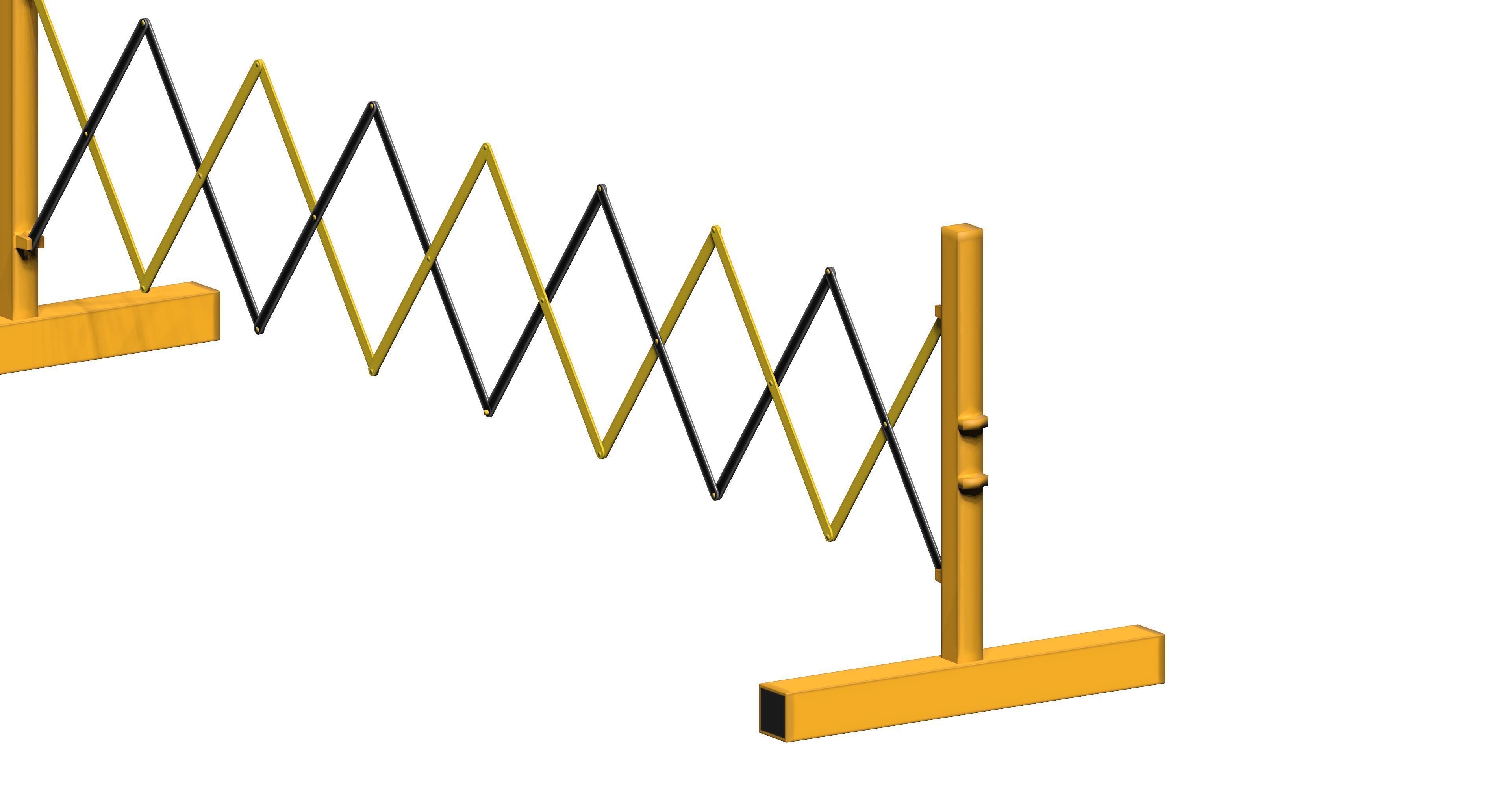 Expandable barricade Low-poly 3D model_3