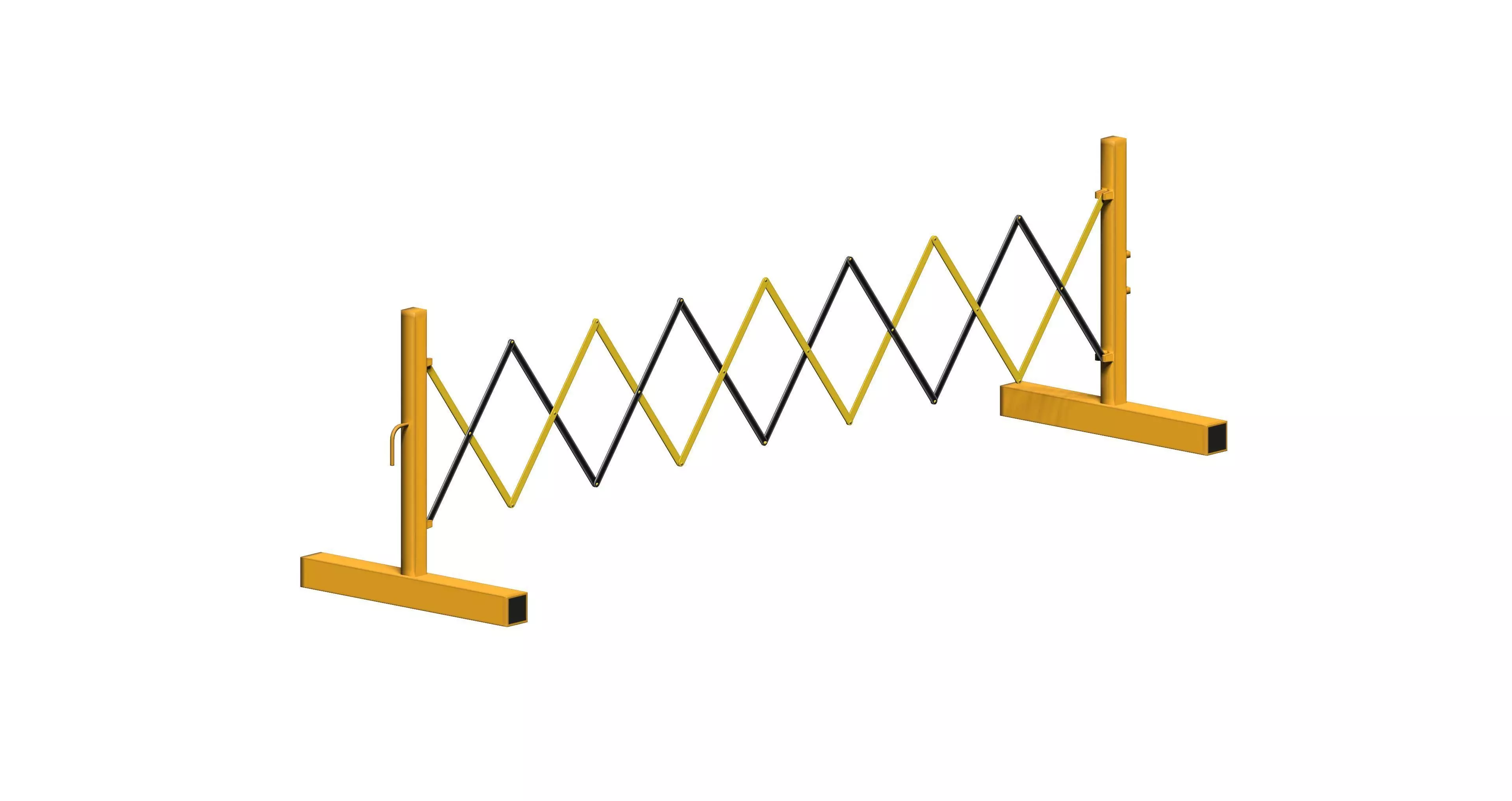 Expandable barricade Low-poly 3D model_0