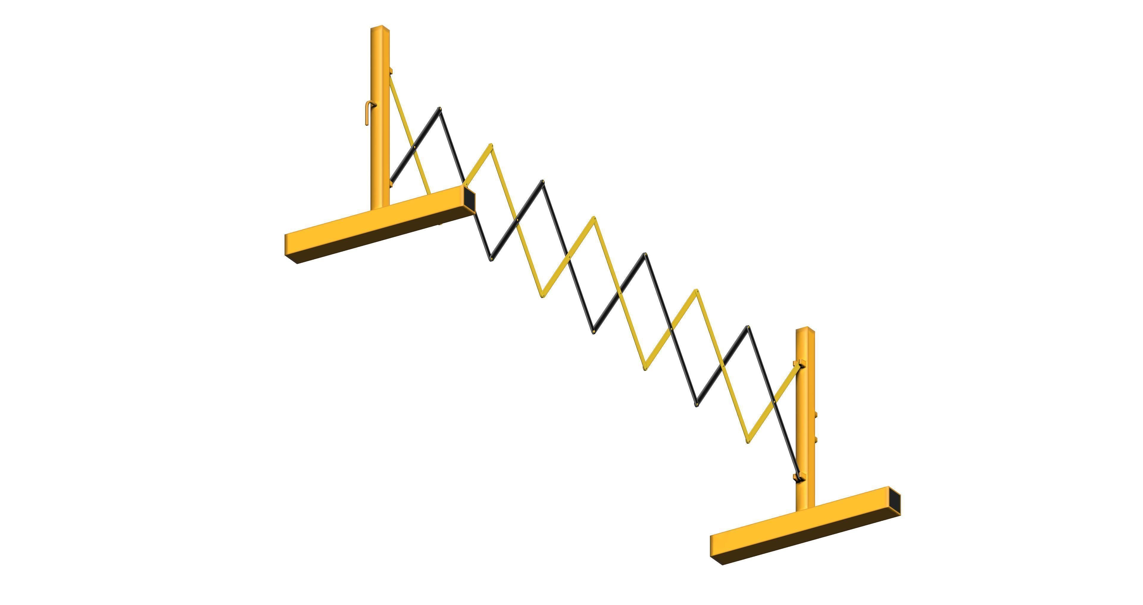 Expandable barricade Low-poly 3D model_4