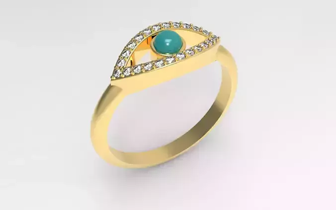 Turquoise Evil Eye Ring 16 5 mm