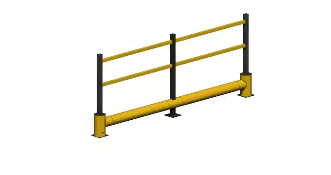 Flex impact traffic safety barrier Low-poly 3D model