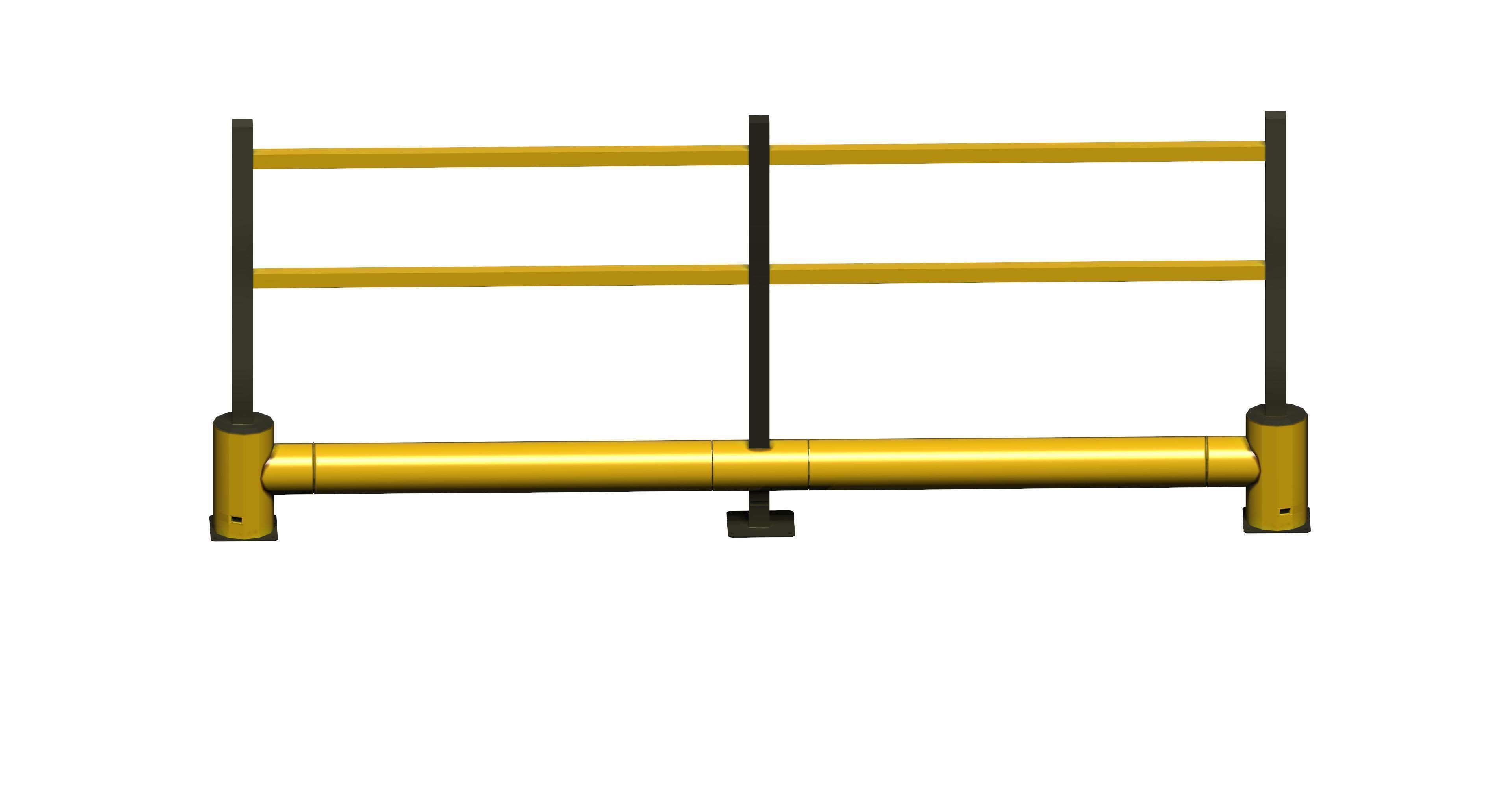 Flex impact traffic safety barrier Low-poly 3D model_4