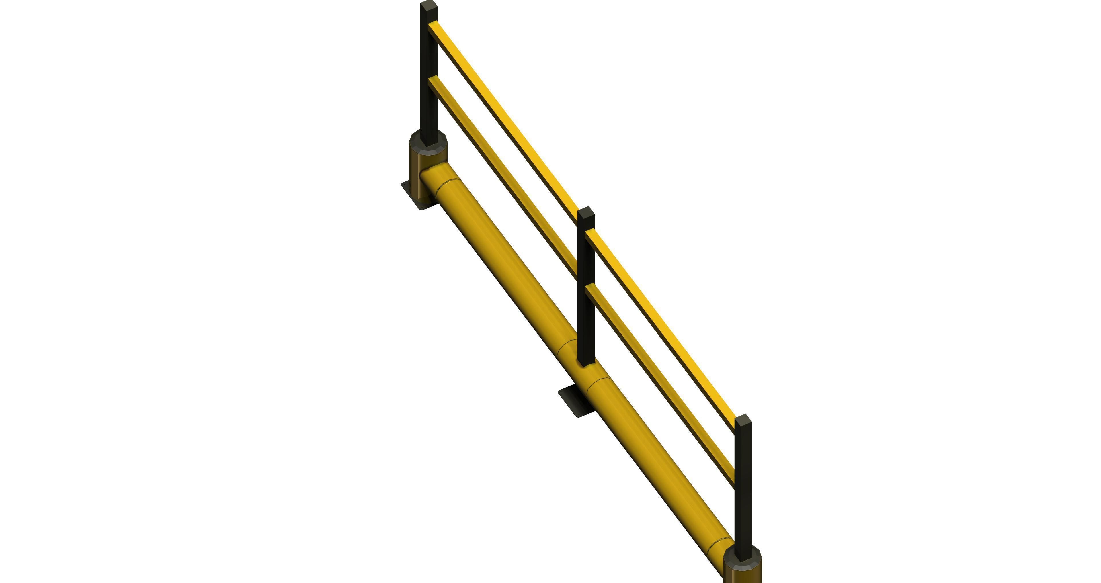 Flex impact traffic safety barrier Low-poly 3D model_3