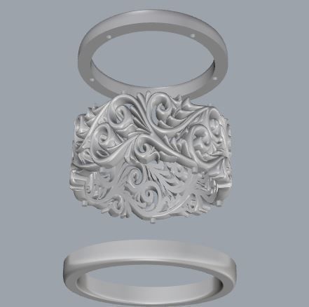 Women Ring 3D print model_5