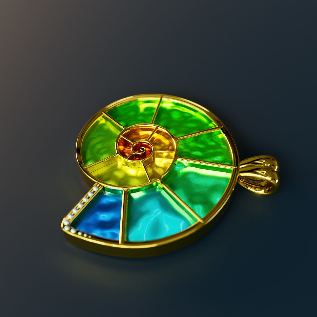 Modern shell jewellery for 3d printing 3D print model_6