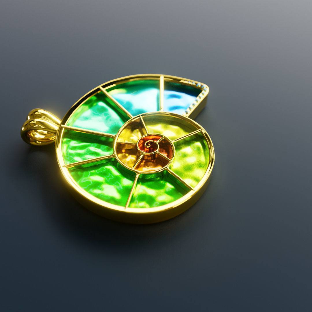 Modern shell jewellery for 3d printing 3D print model_13