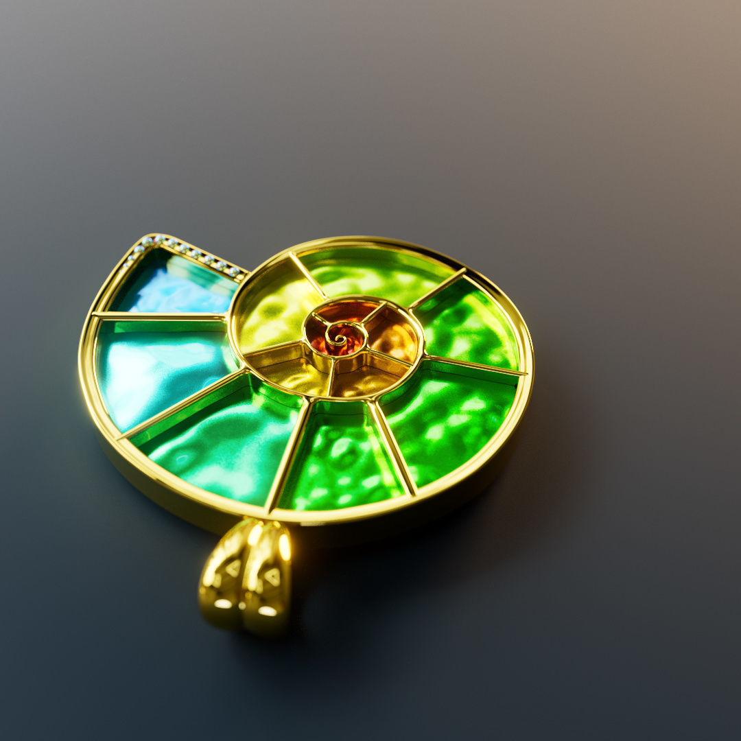 Modern shell jewellery for 3d printing 3D print model_11