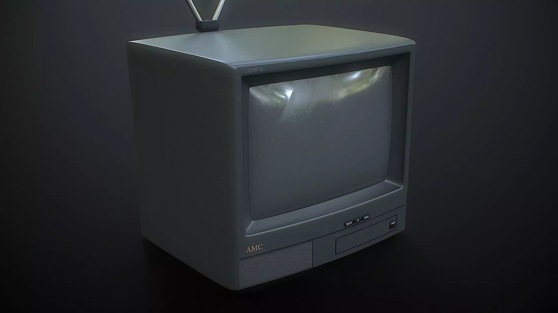 CRT Television Low-poly 3D model_0