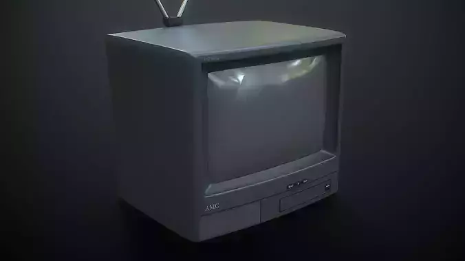 CRT Television Low-poly 3D model
