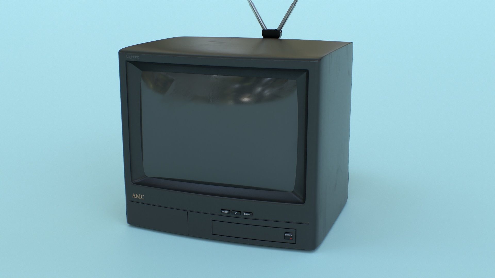 CRT Television Low-poly 3D model_5