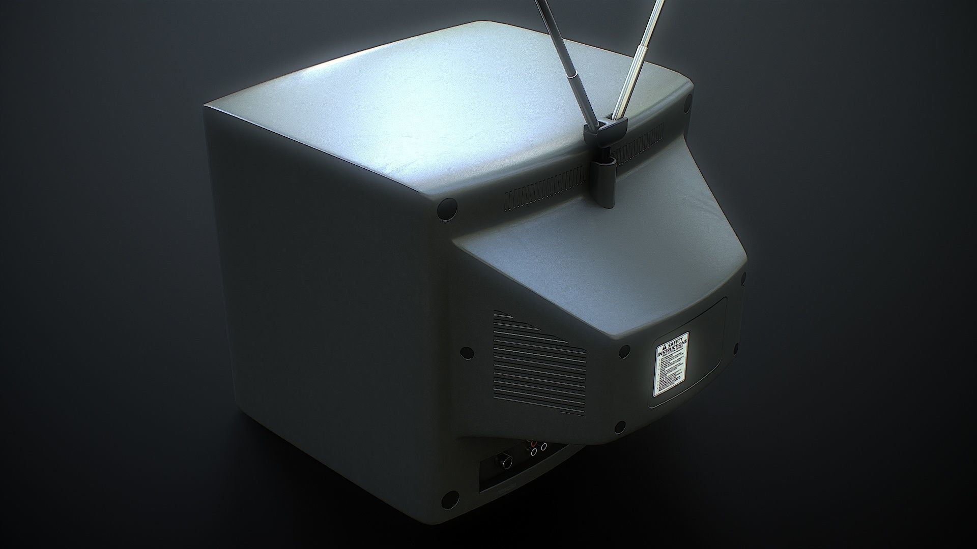 CRT Television Low-poly 3D model_6