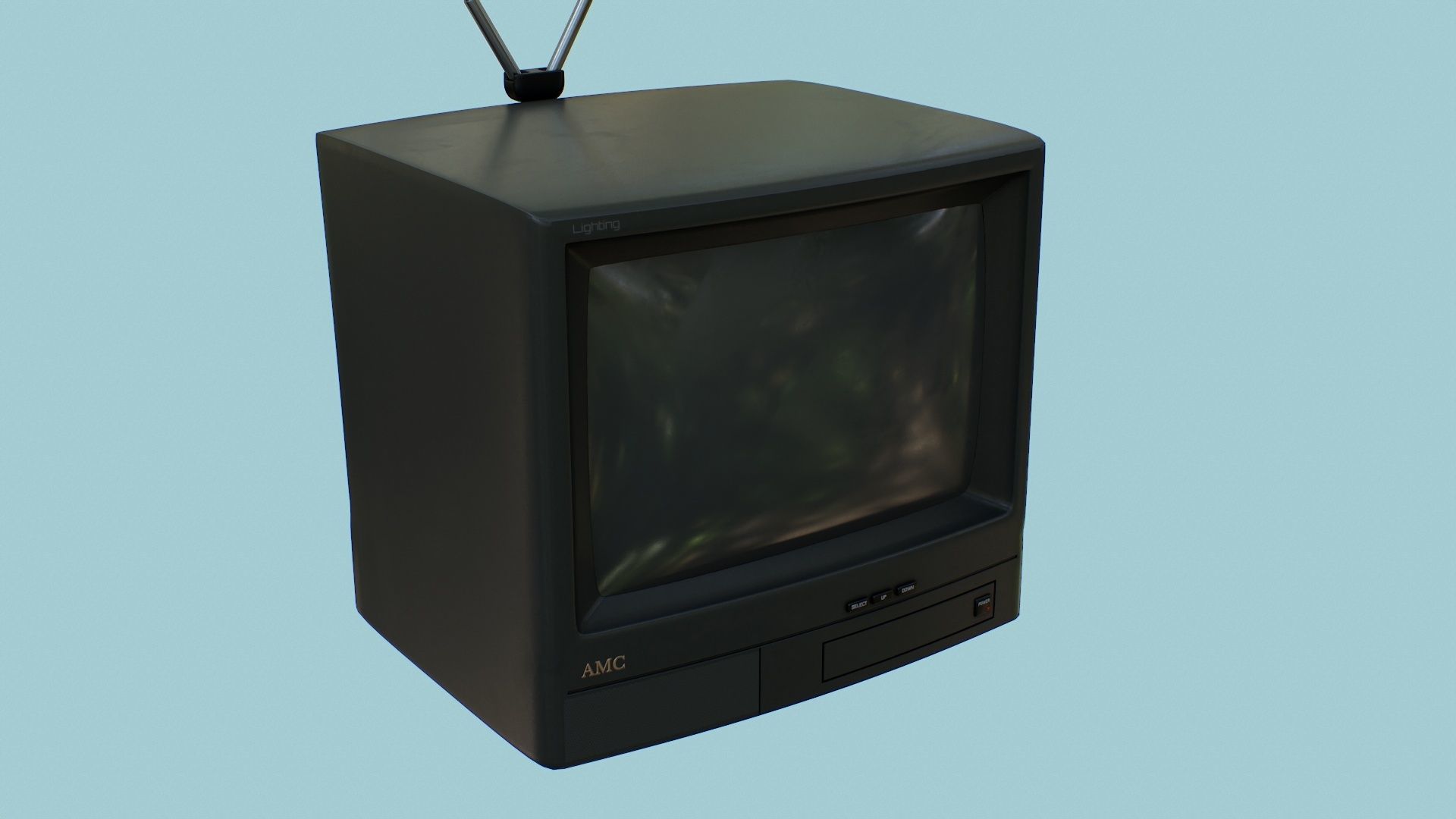 CRT Television Low-poly 3D model_38