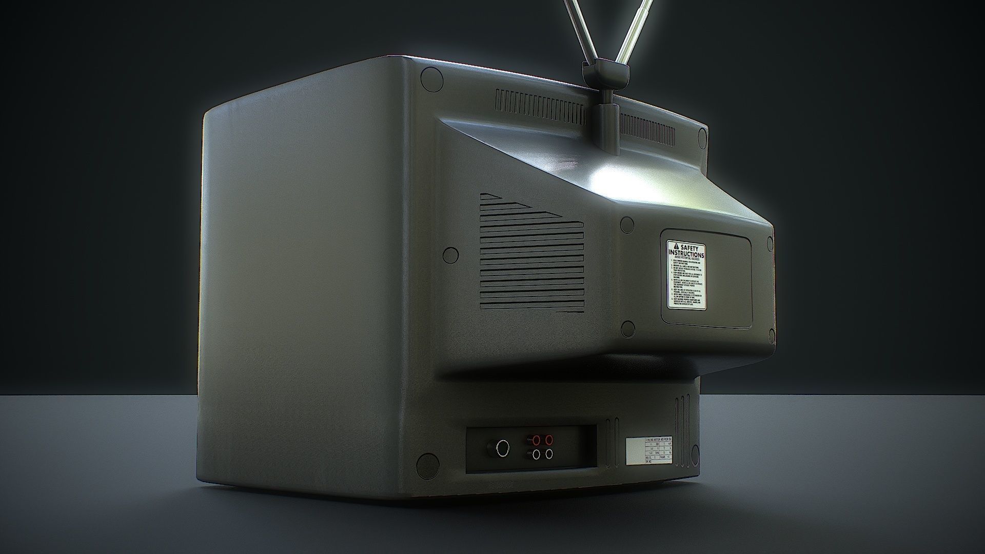 CRT Television Low-poly 3D model_7