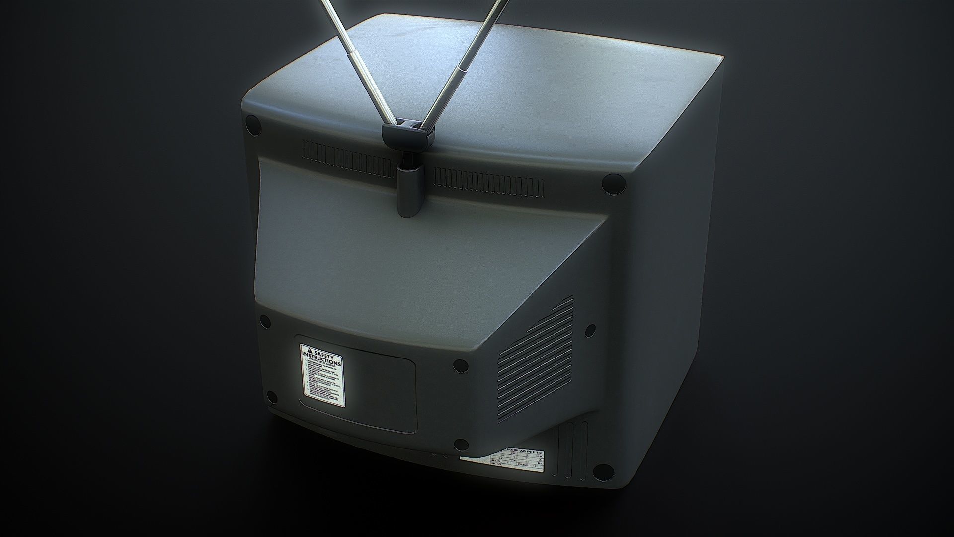 CRT Television Low-poly 3D model_4