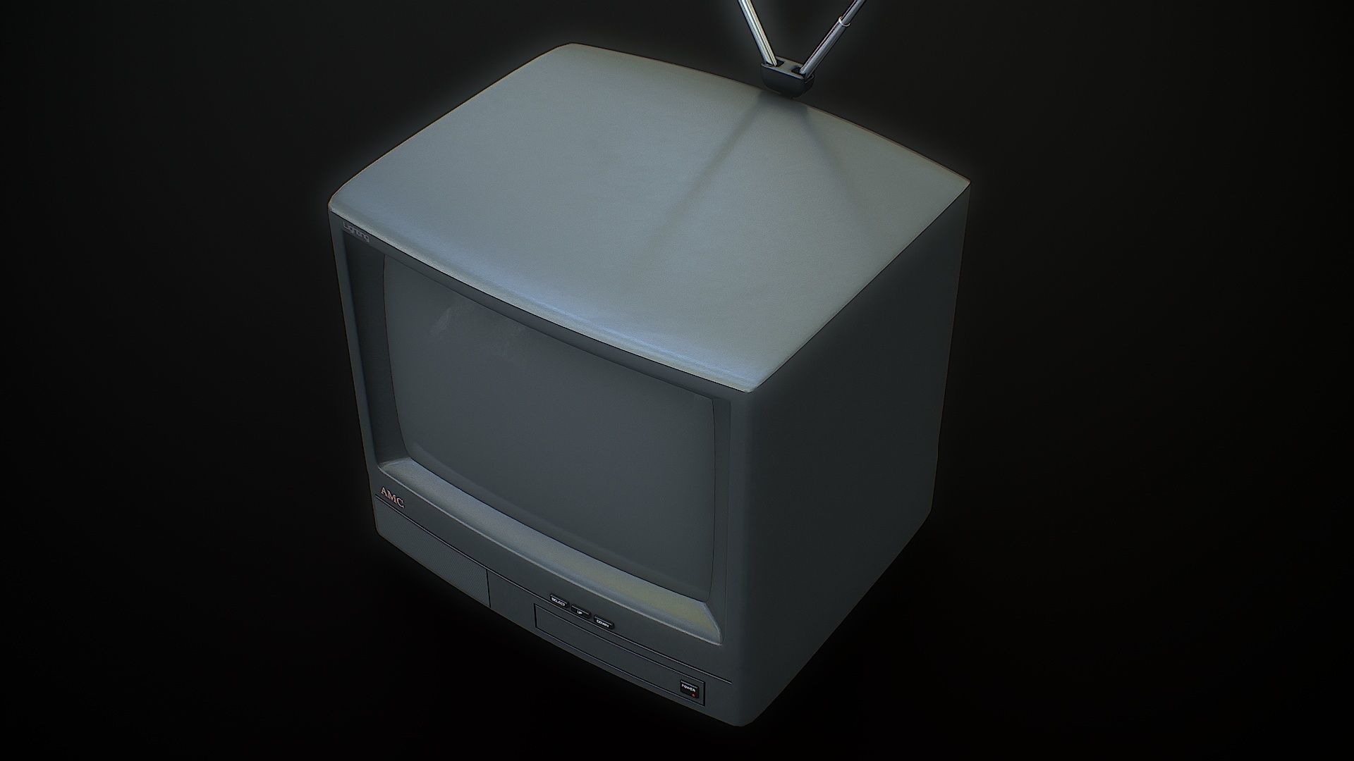 CRT Television Low-poly 3D model_8