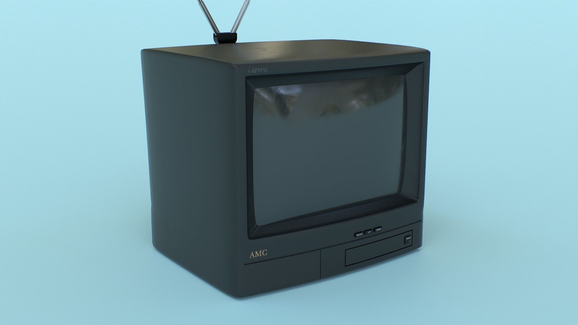 CRT Television Low-poly 3D model_30