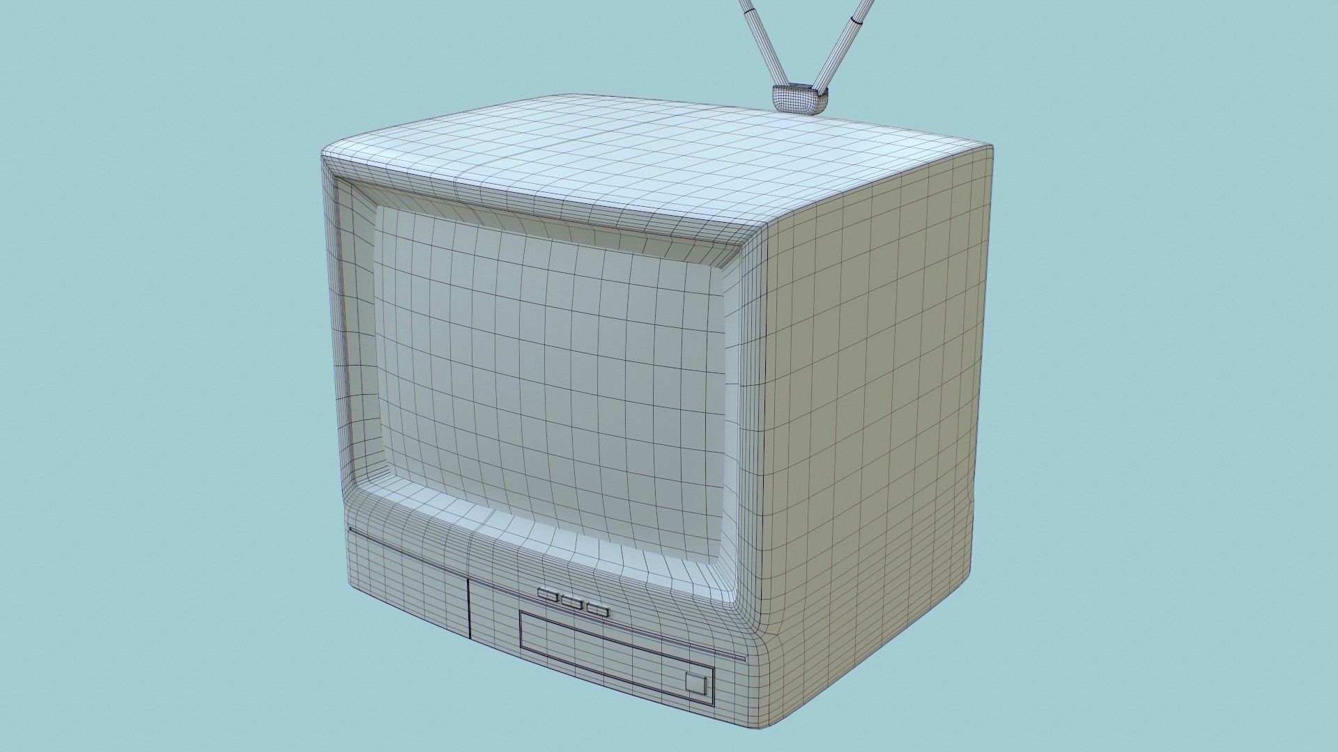 CRT Television Low-poly 3D model_14