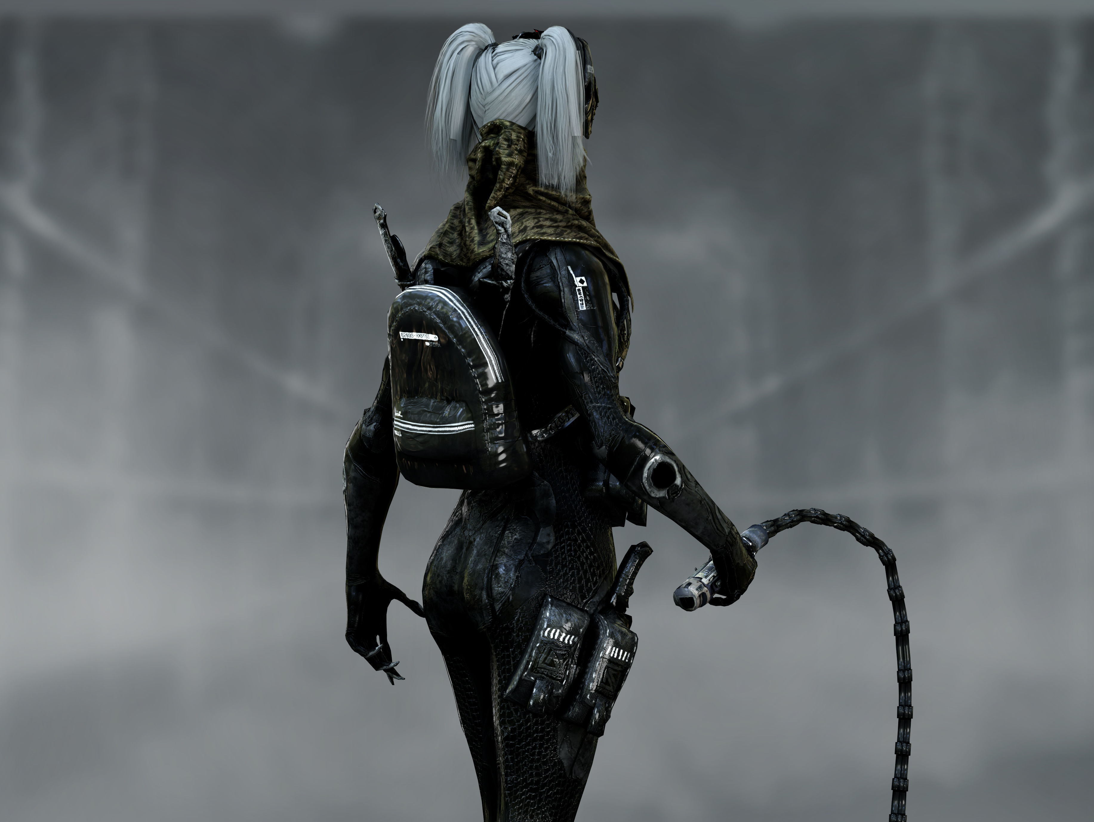 Sci Fi Cyberpunk Valkyrie Low-poly 3D model_8