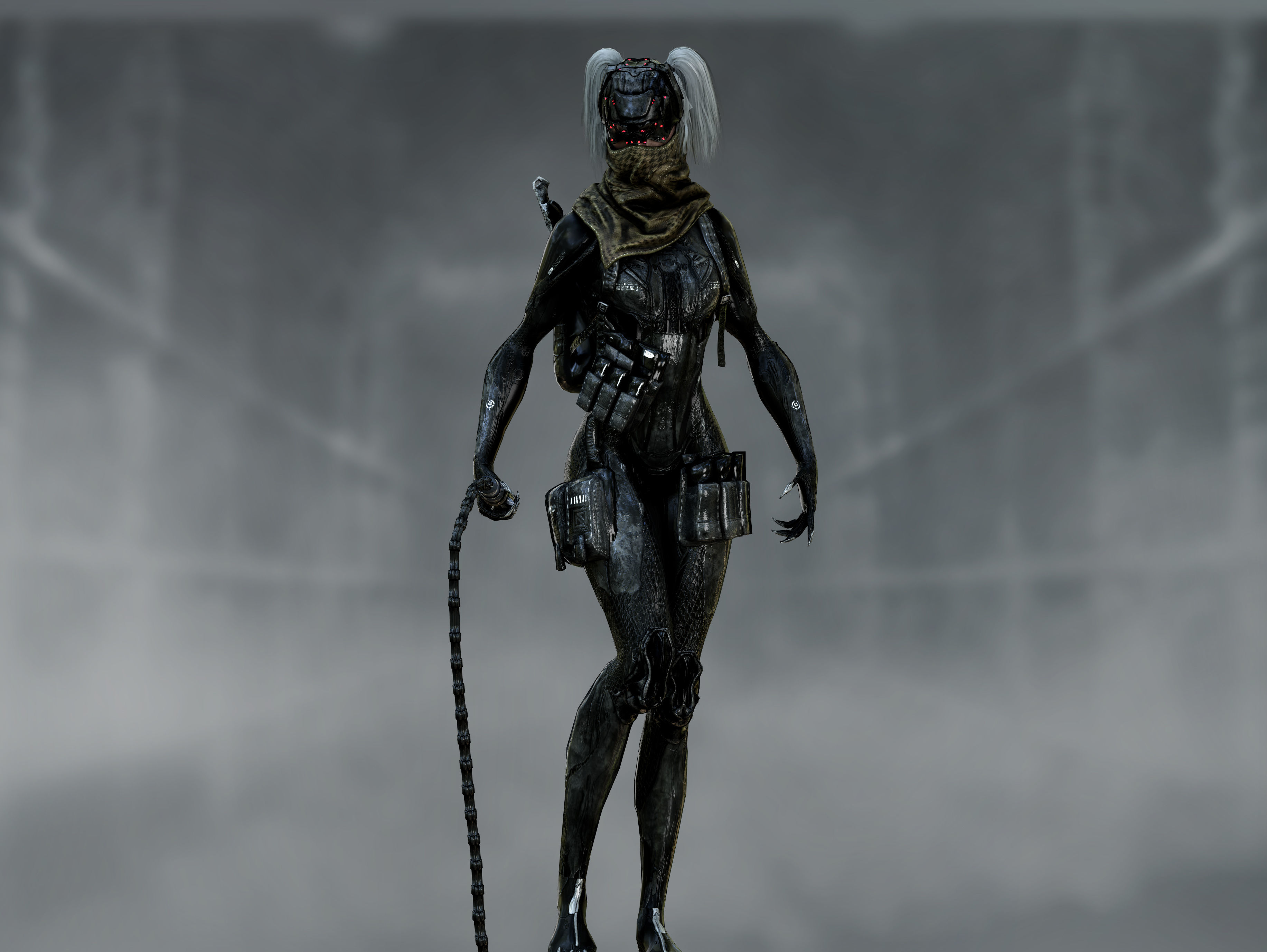 Sci Fi Cyberpunk Valkyrie Low-poly 3D model_2