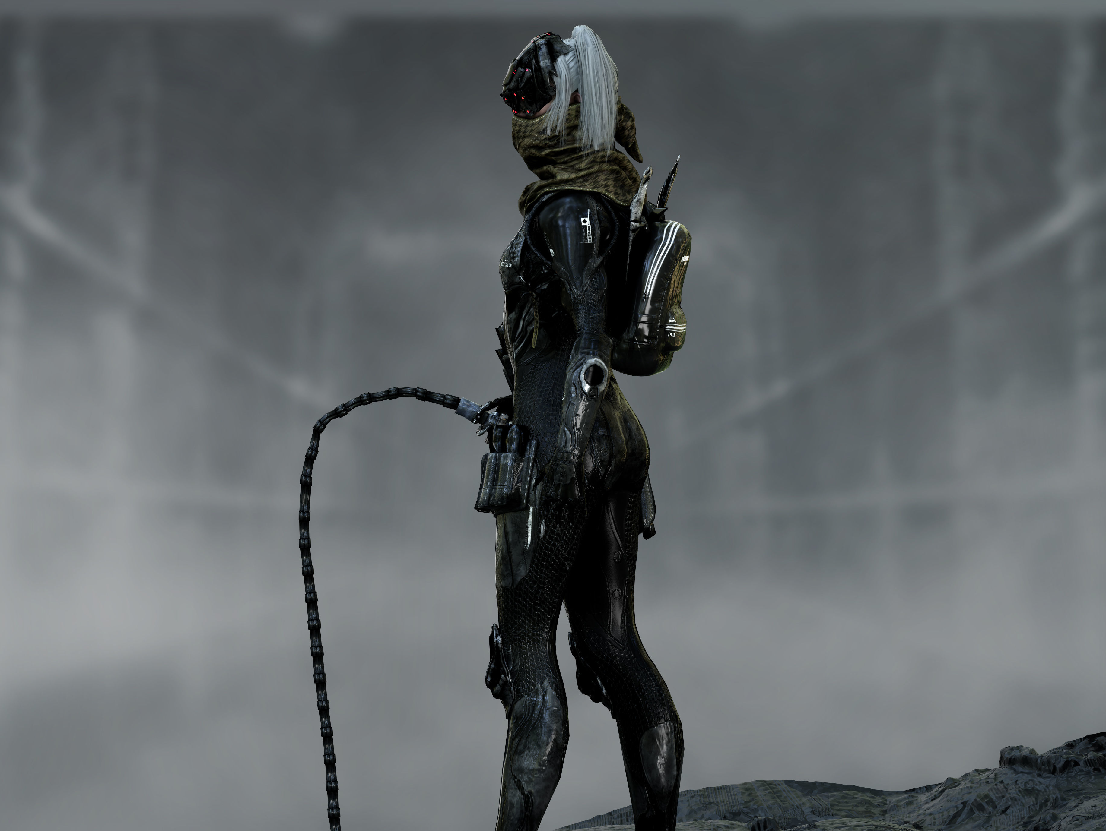 Sci Fi Cyberpunk Valkyrie Low-poly 3D model_7