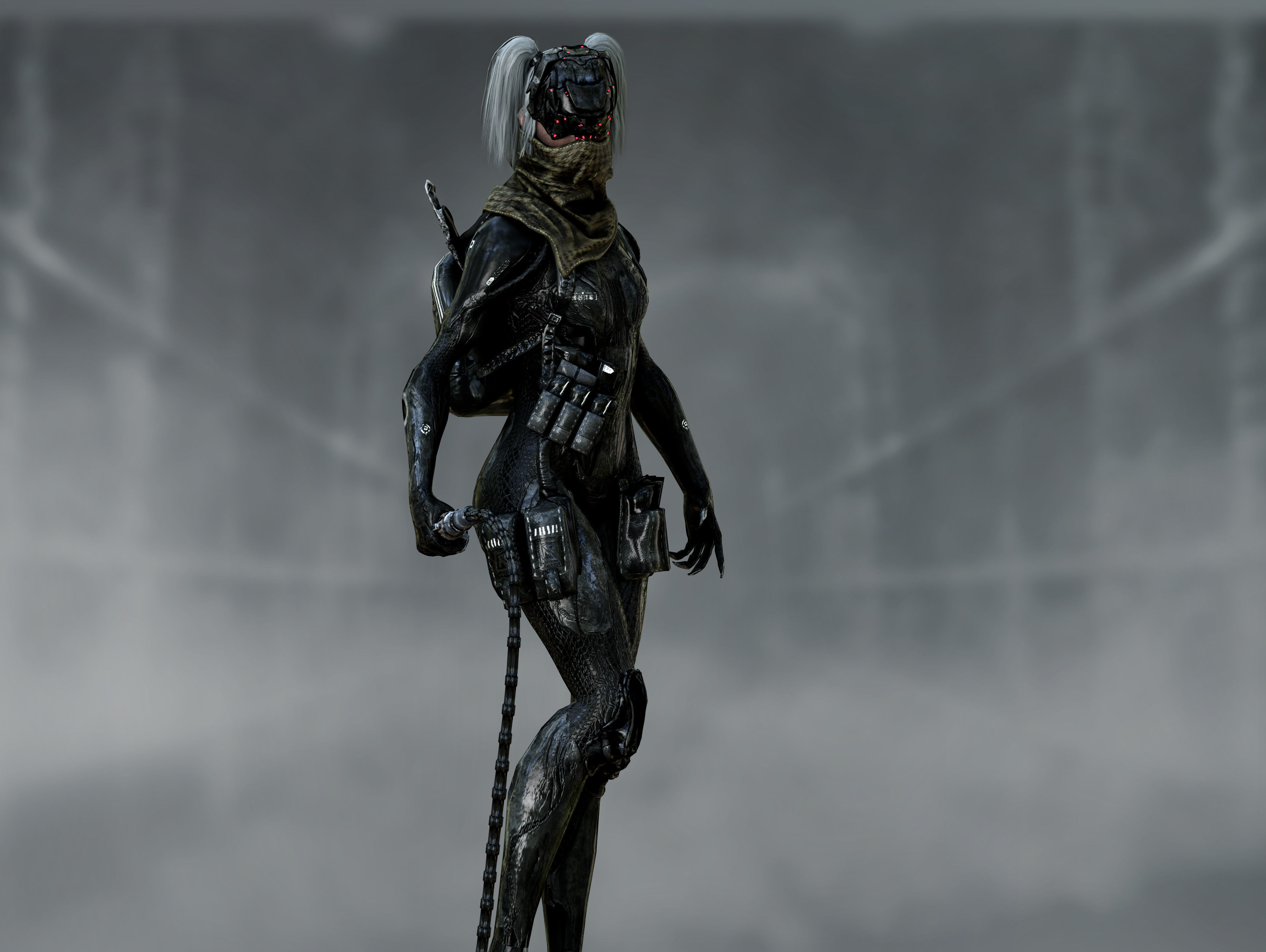 Sci Fi Cyberpunk Valkyrie Low-poly 3D model_11