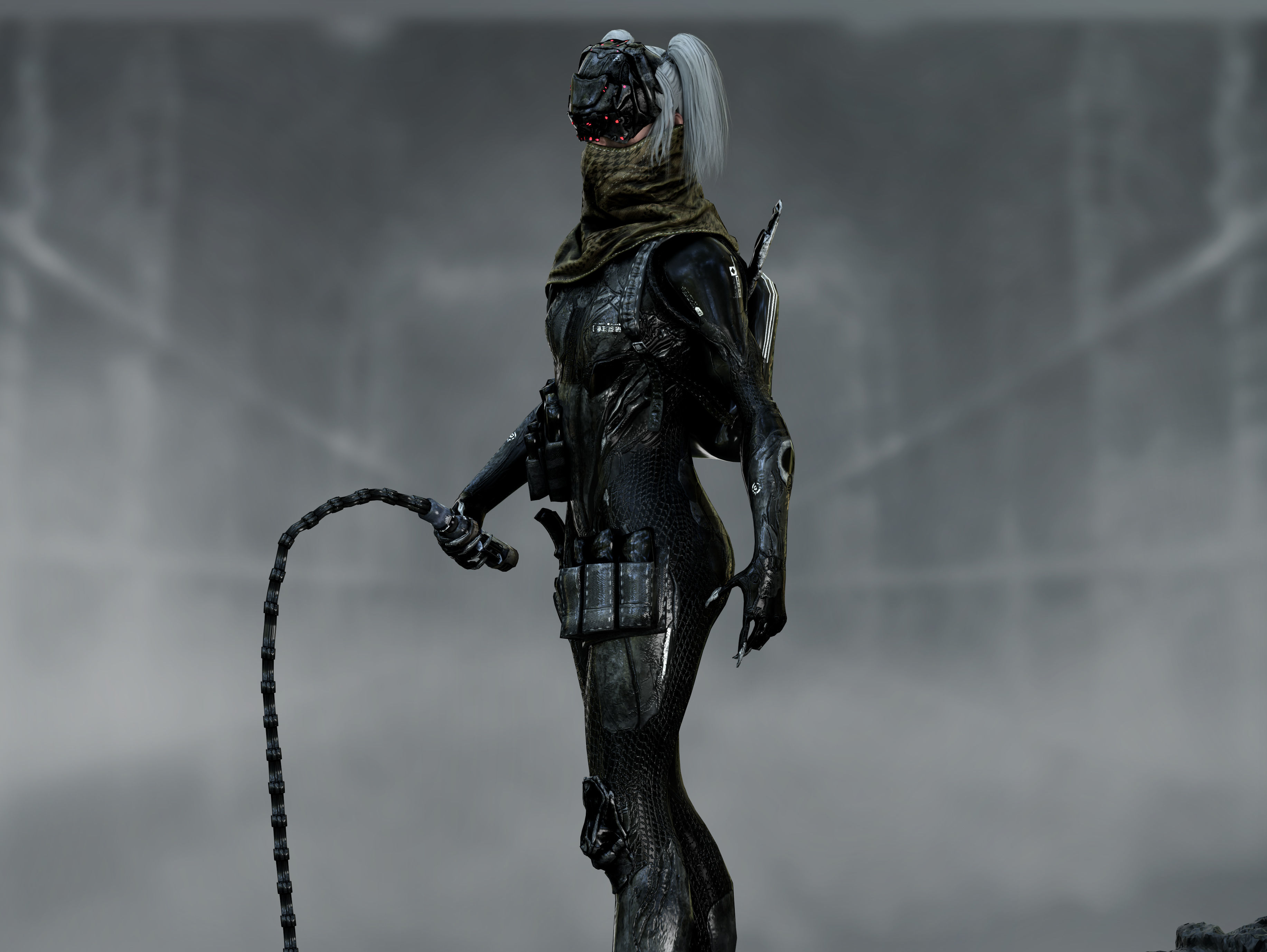 Sci Fi Cyberpunk Valkyrie Low-poly 3D model_9