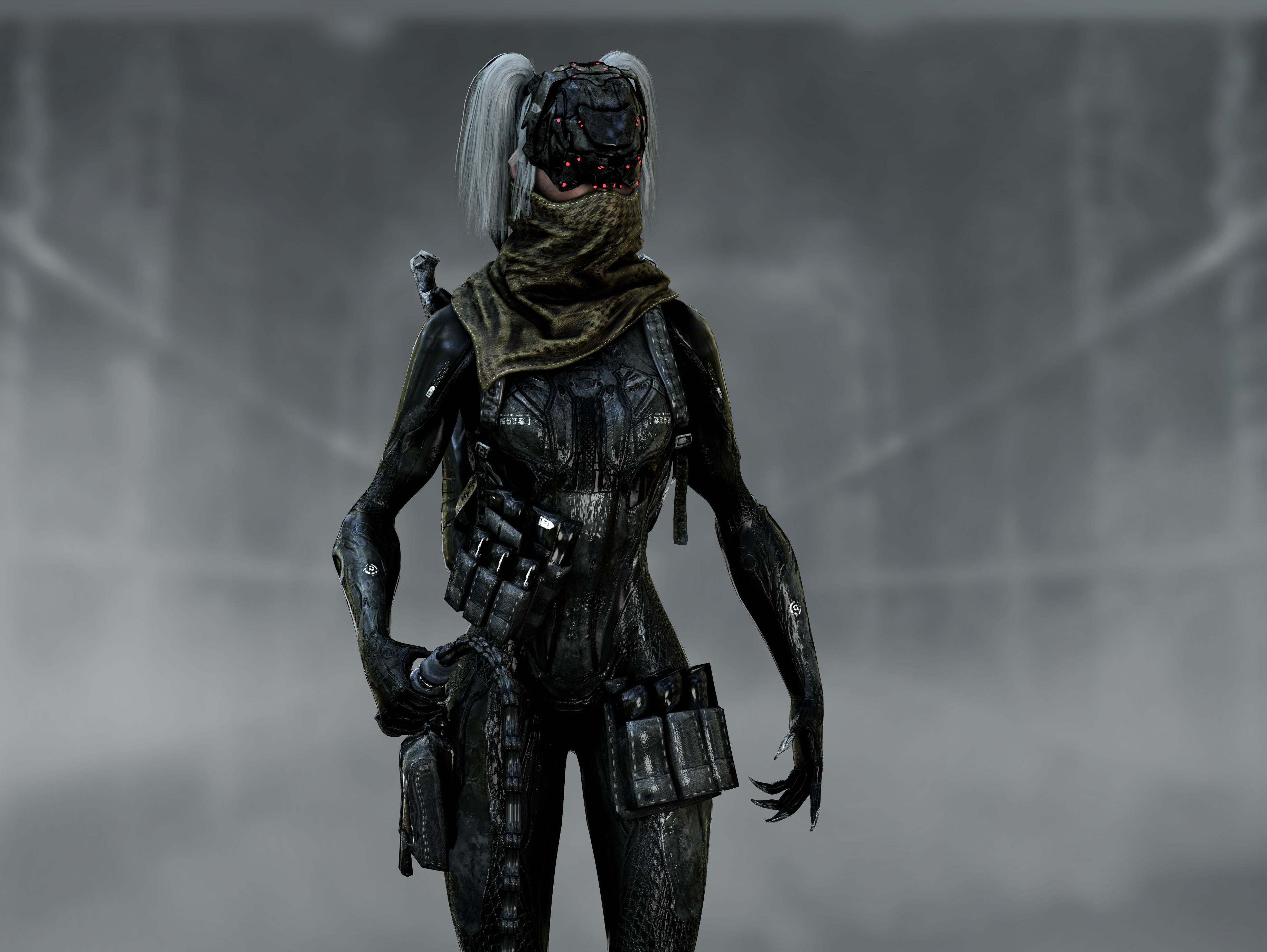 Sci Fi Cyberpunk Valkyrie Low-poly 3D model_6