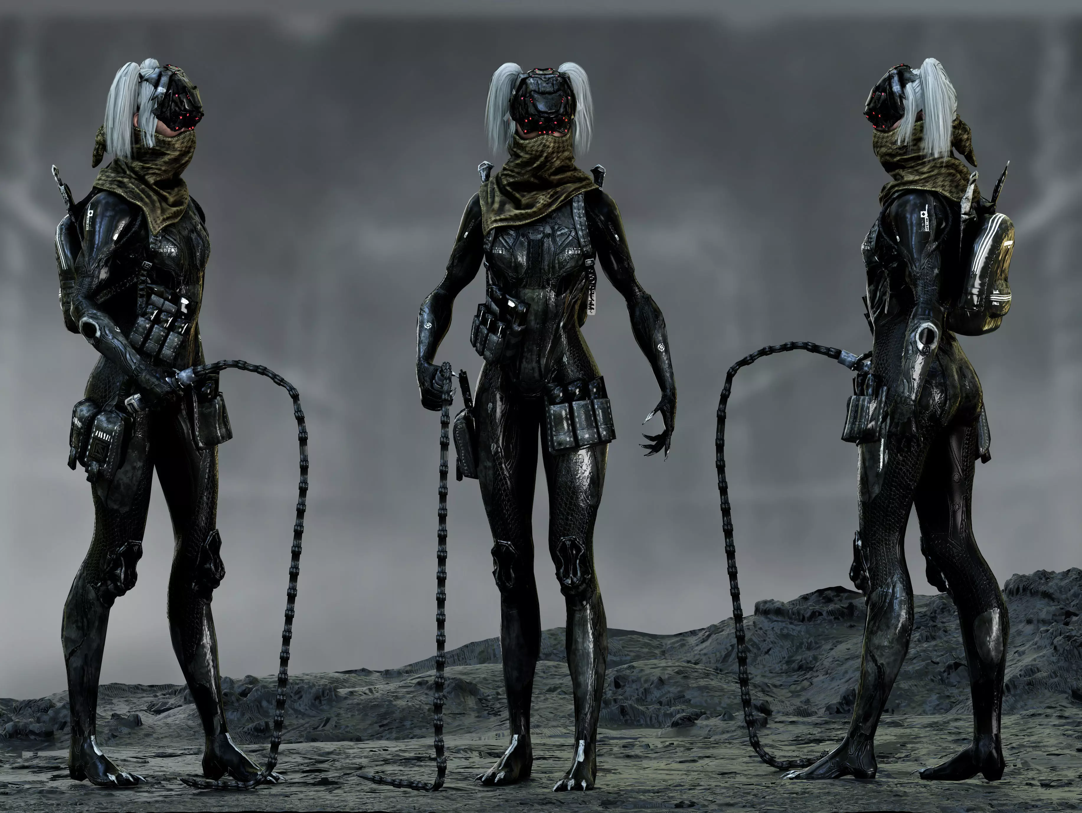 Sci Fi Cyberpunk Valkyrie Low-poly 3D model_0