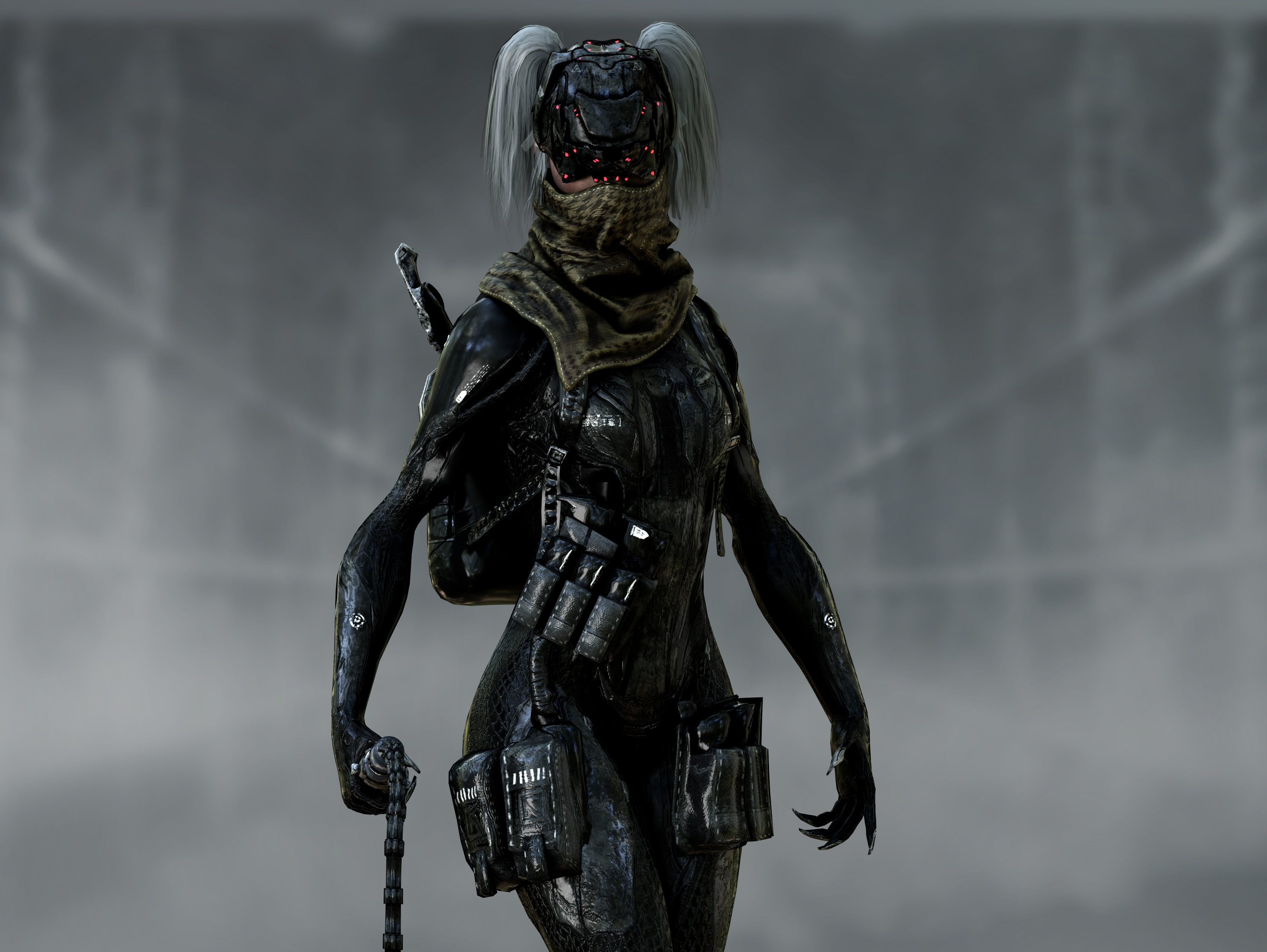 Sci Fi Cyberpunk Valkyrie Low-poly 3D model_3