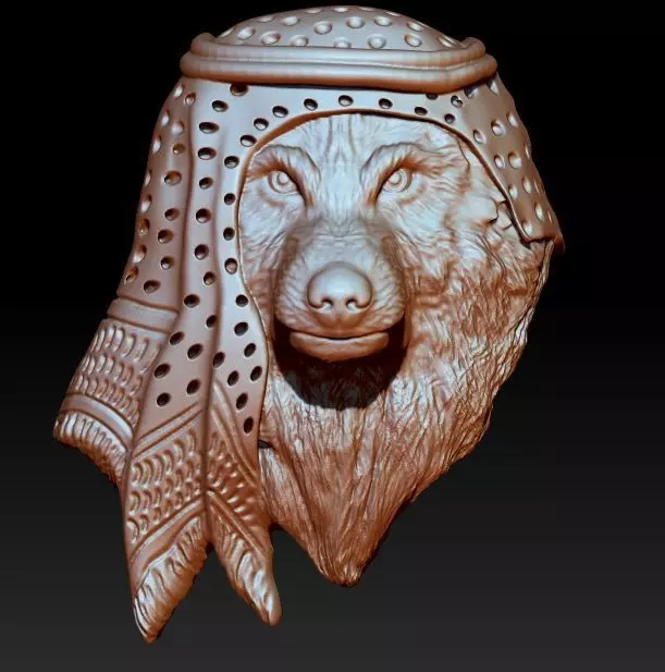 Scarf Wolf Pendant 3D print model