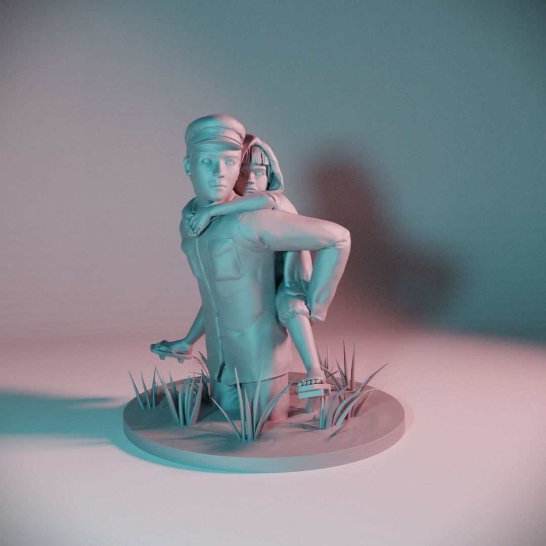  Grave of the Fireflies Seita and Setsuko figure 3D print model_6