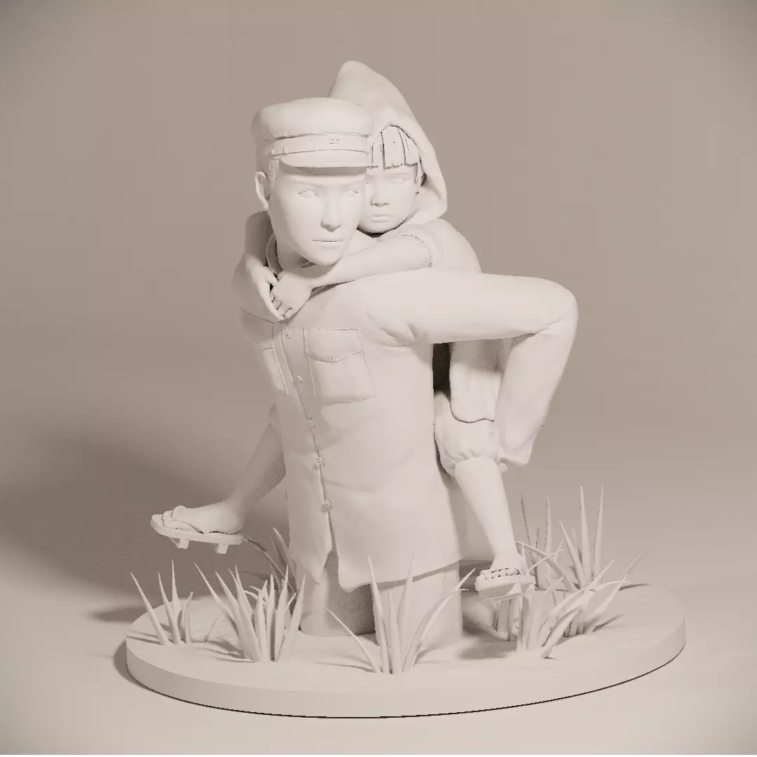  Grave of the Fireflies Seita and Setsuko figure 3D print model_0