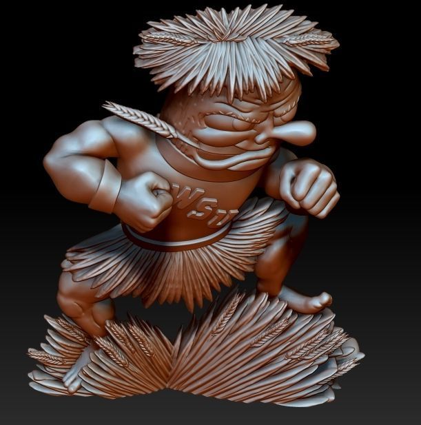 Wheat Man Pendant 3D print model_4