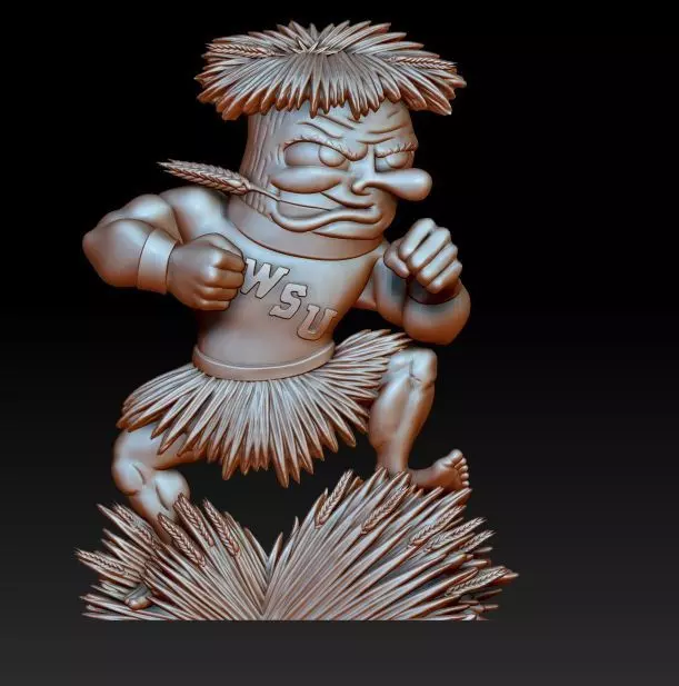 Wheat Man Pendant 3D print model_0